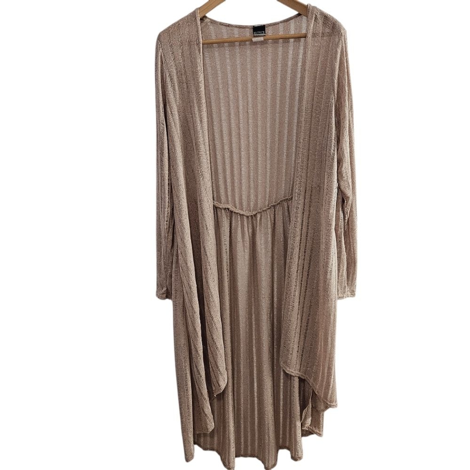 Libian Women\'s Sheer Open Front Minimalist Cardigan/CoverUp Size 1X