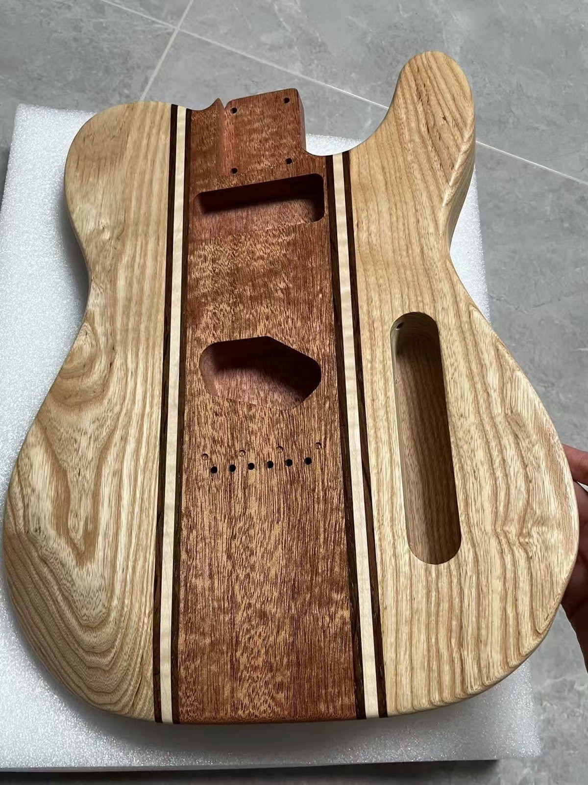 AAAAA Handcrafted  9-Piece Guitar Body Ash & Mahogany Satin Natural Wood Grain