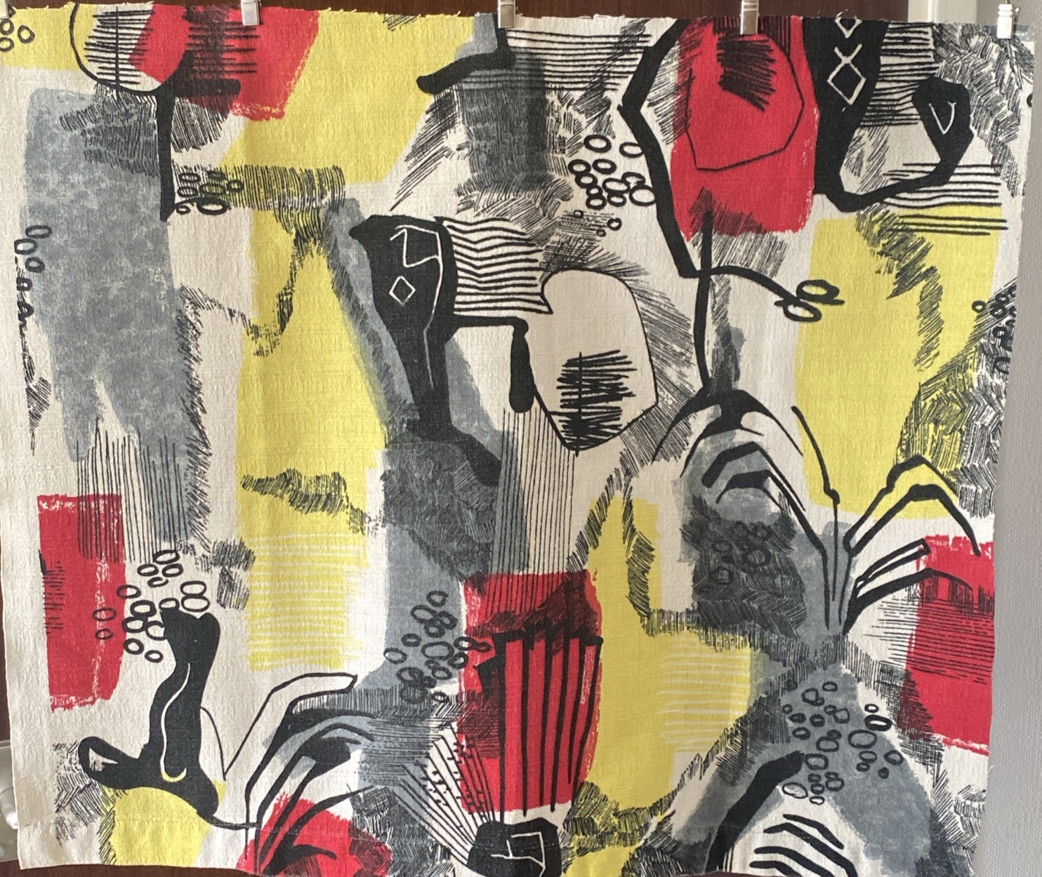 Vintage 1950s 1960s Mid Century Abstract Fabric Vintage 1950s 1960s Mid Century Abstract Fabric