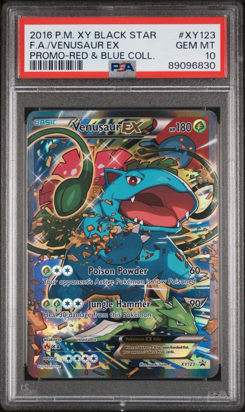 2016 POKEMON XY BLACK STAR PROMO #XY123 FULL ART/VENUSAUR EX PSA 10