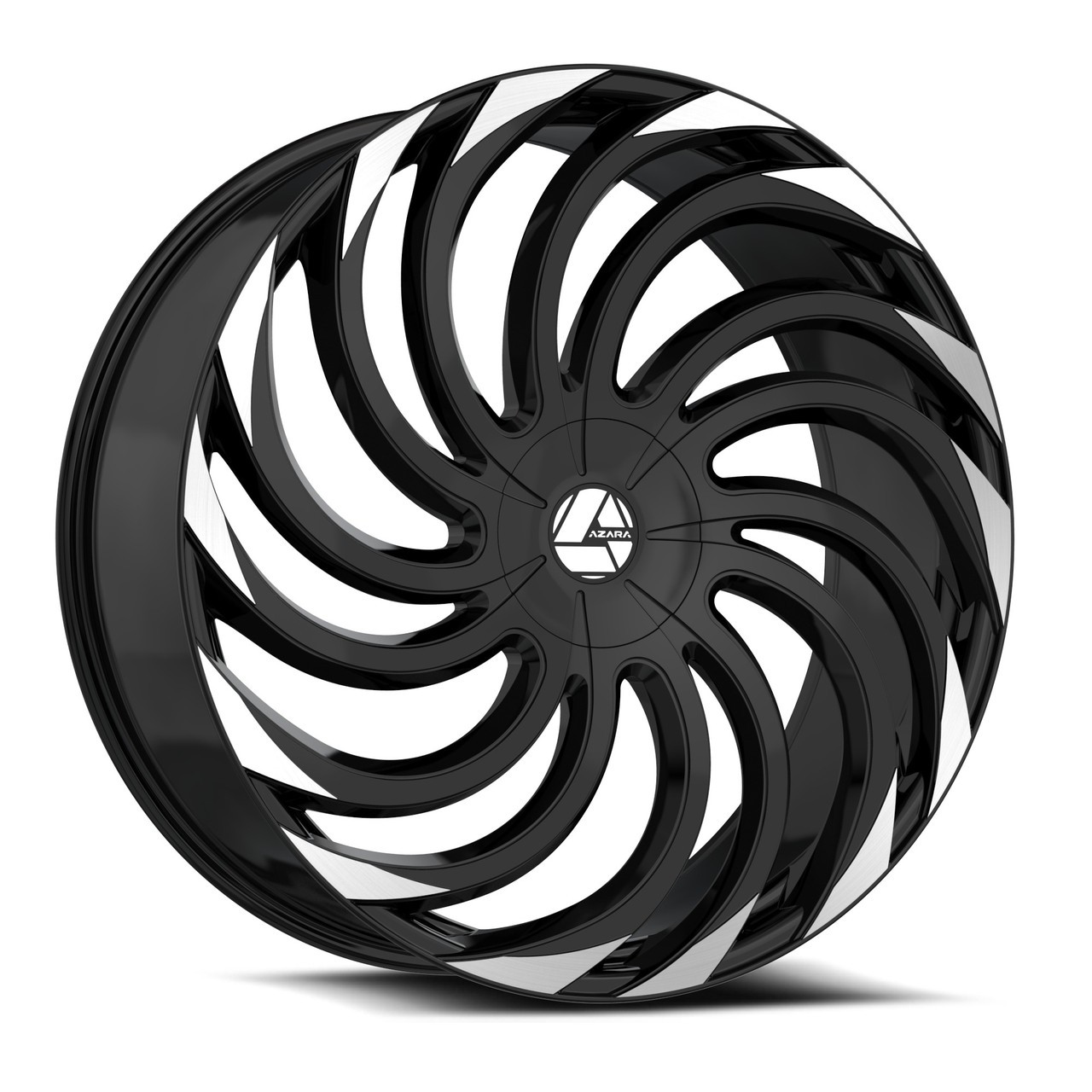 Azara AZA-534 blank 5x/6x 22x9.5 blank5x/6x +15 Gloss Black & Machined Wheel Rim