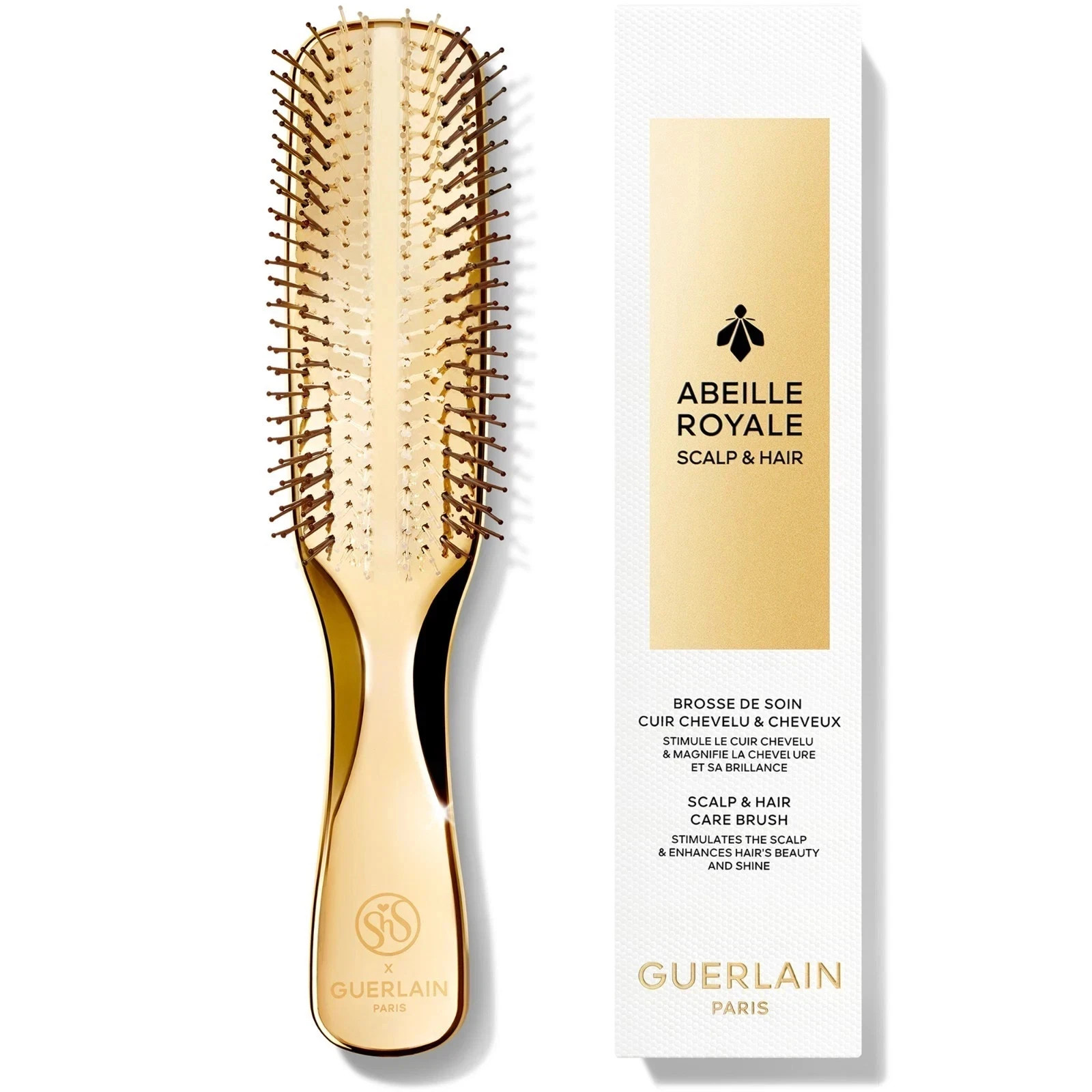Guerlain Abeille Royale x S-Heart-S Scalp & Hair Care Brush Gold Plated Luxury Guerlain Abeille Royale x S-Heart-S Scalp & Hair Care Brush Gold Plated Luxury