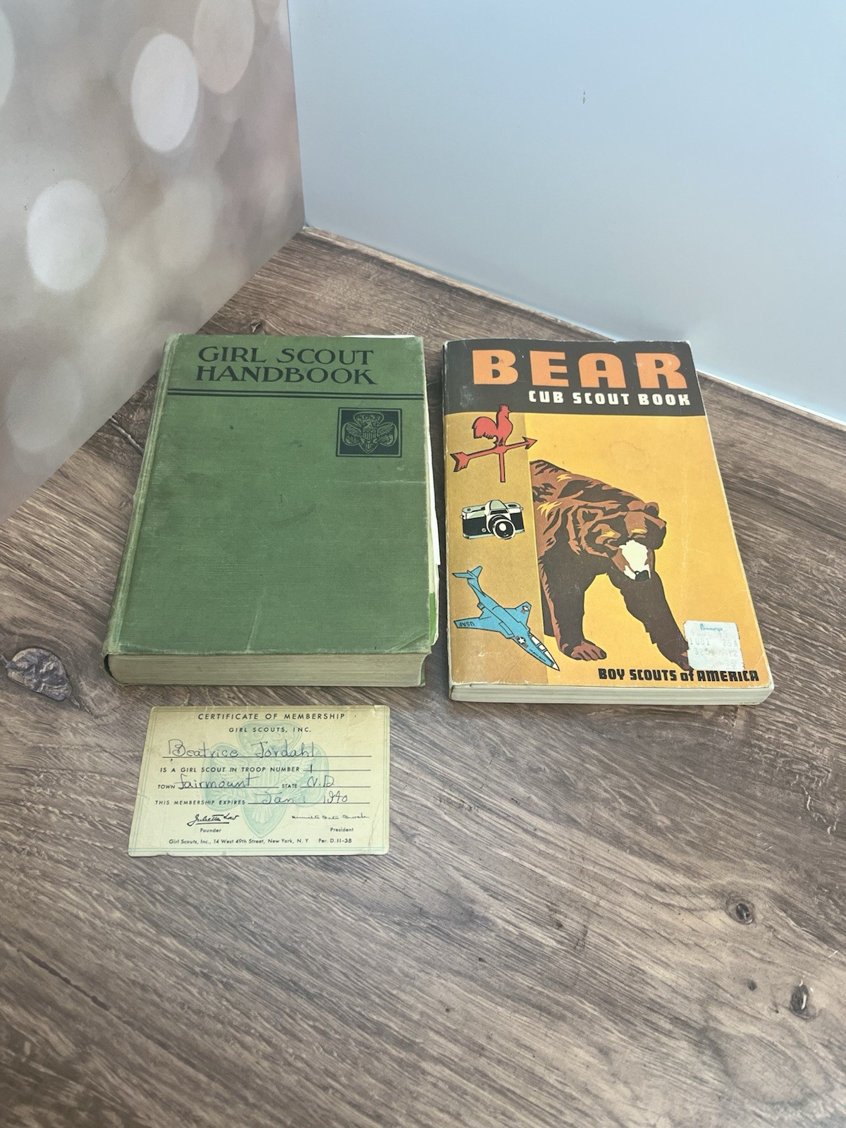 Vintage 1940s Girl Scout Handbook & 1970s Bear Cub Scout Handbook
