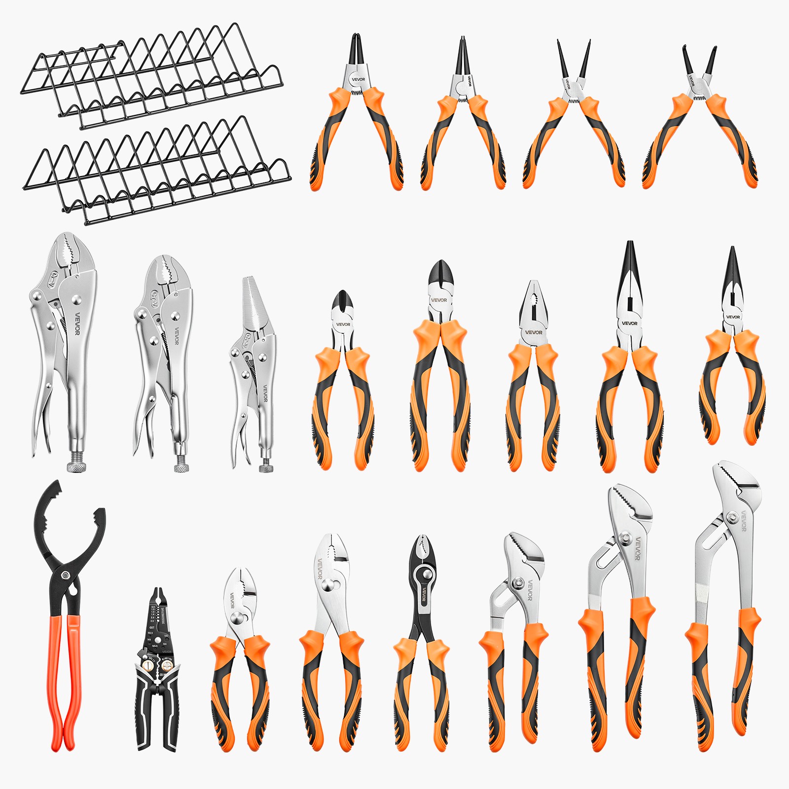 VEVOR Pliers Set 20-Piece Utility Pliers Set Polished Carbon Steel Jaw Hand Tool