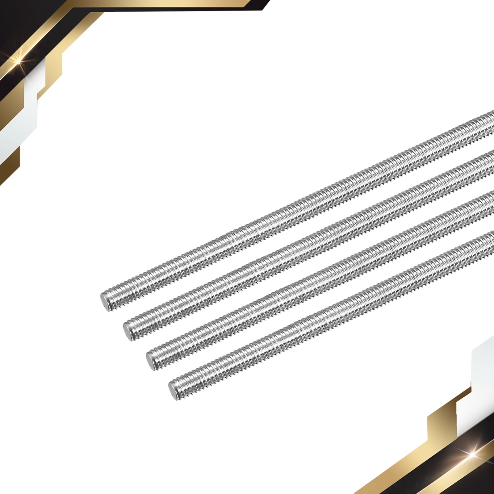4 x Fully Threaded Rod M4x400mm 0.7mm Pitch 304 Stainless Steel Right Hand