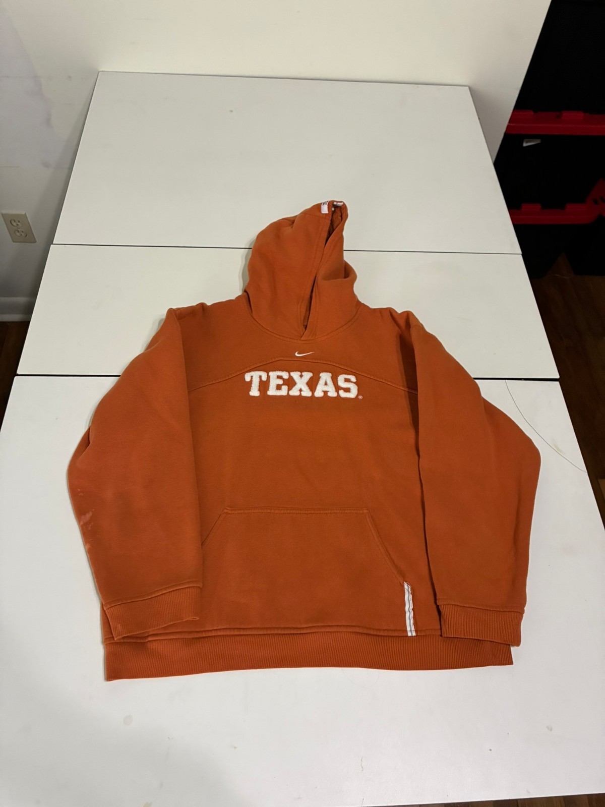 Texas Longhorns Nike Hoodie Large Orange Center Swoosh Vintage Sportswear Retro