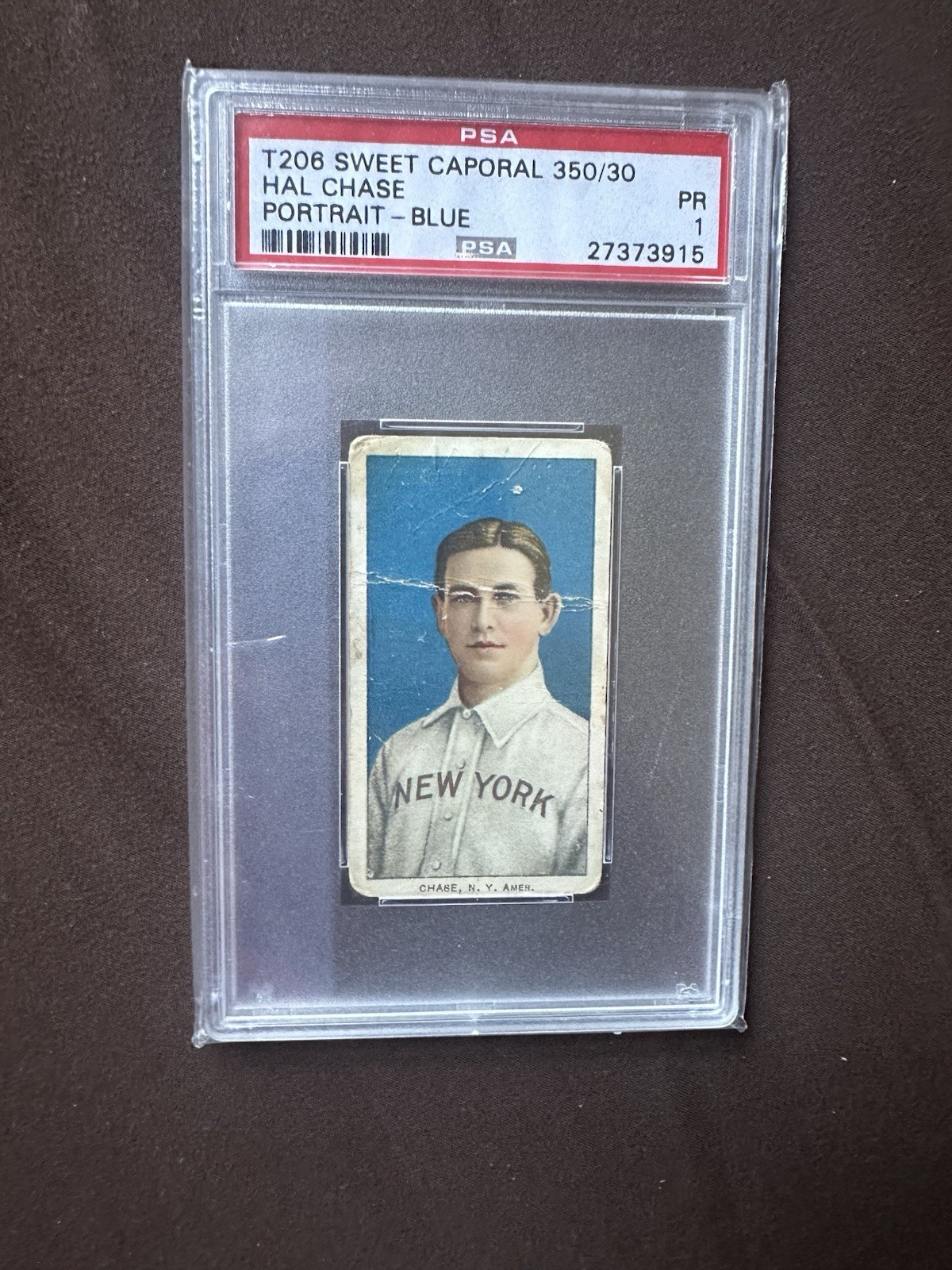 1909-11 T206 Hal Chase Sweet Caporal 350/30 Blue Portrait PSA 1 1909-11 T206 Hal Chase Sweet Caporal 350/30 Blue Portrait PSA 1