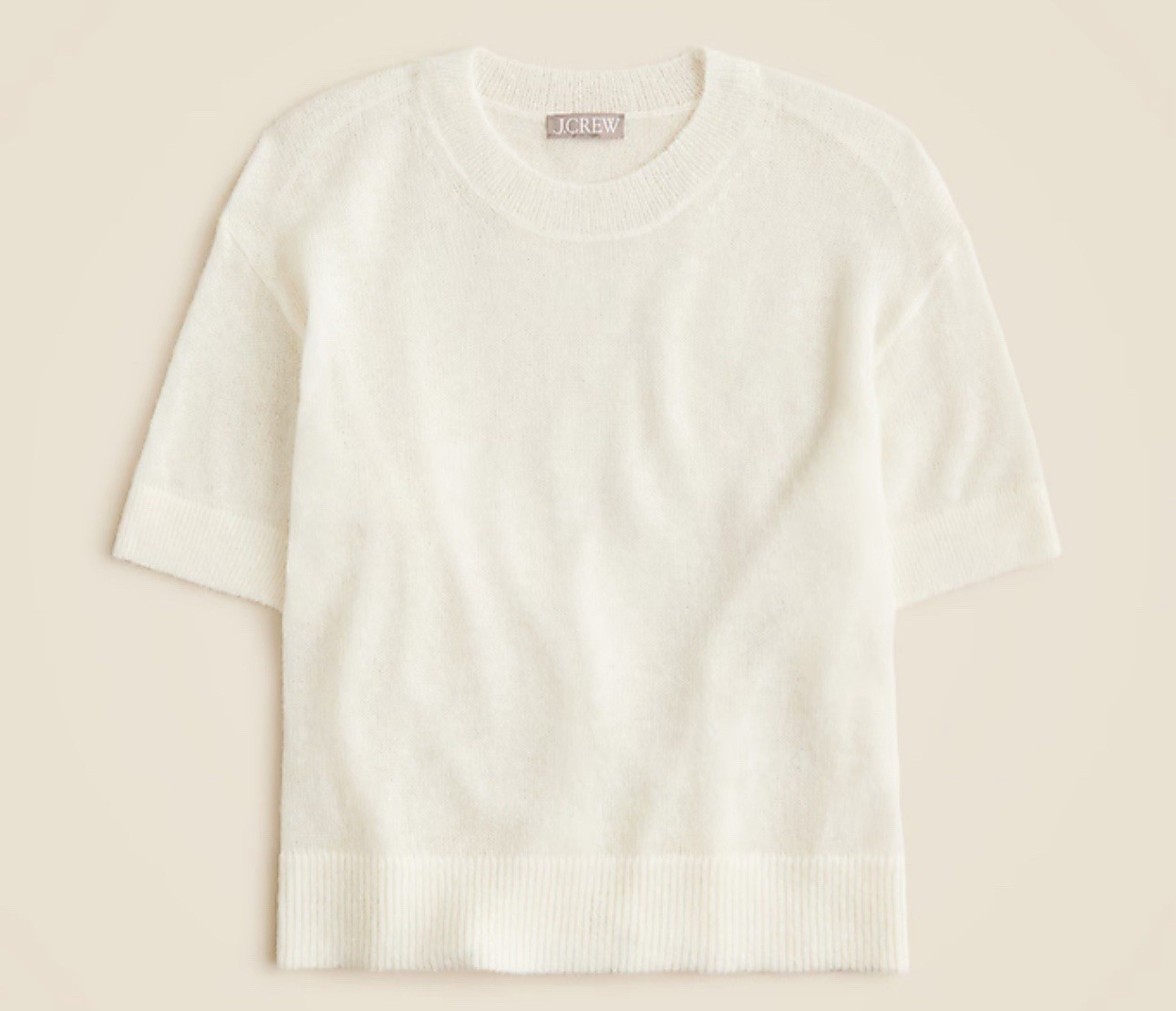 J. Crew Soft Cream Alpaca Tee Women’s Size Large Ivory white New NWT