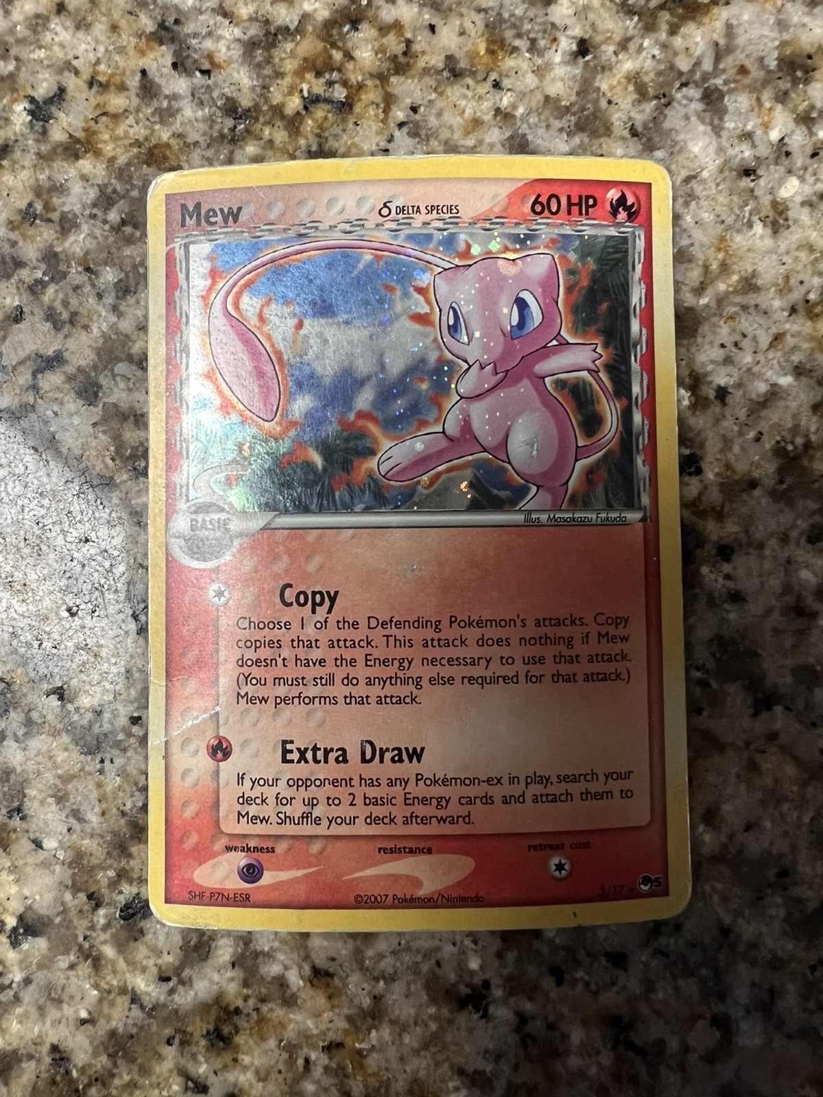 Swirl Mew Delta 3/17 Pop Series 5 Holo Inverted Back Misprint Error - Swirl - MP