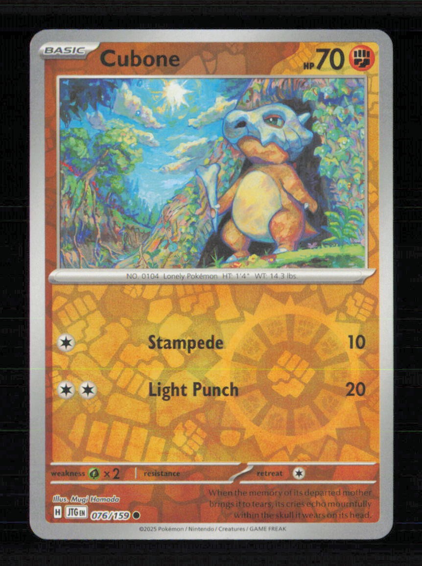 Cubone 076/159 Common Journey Together Pokemon Reverse Holo Near Mint