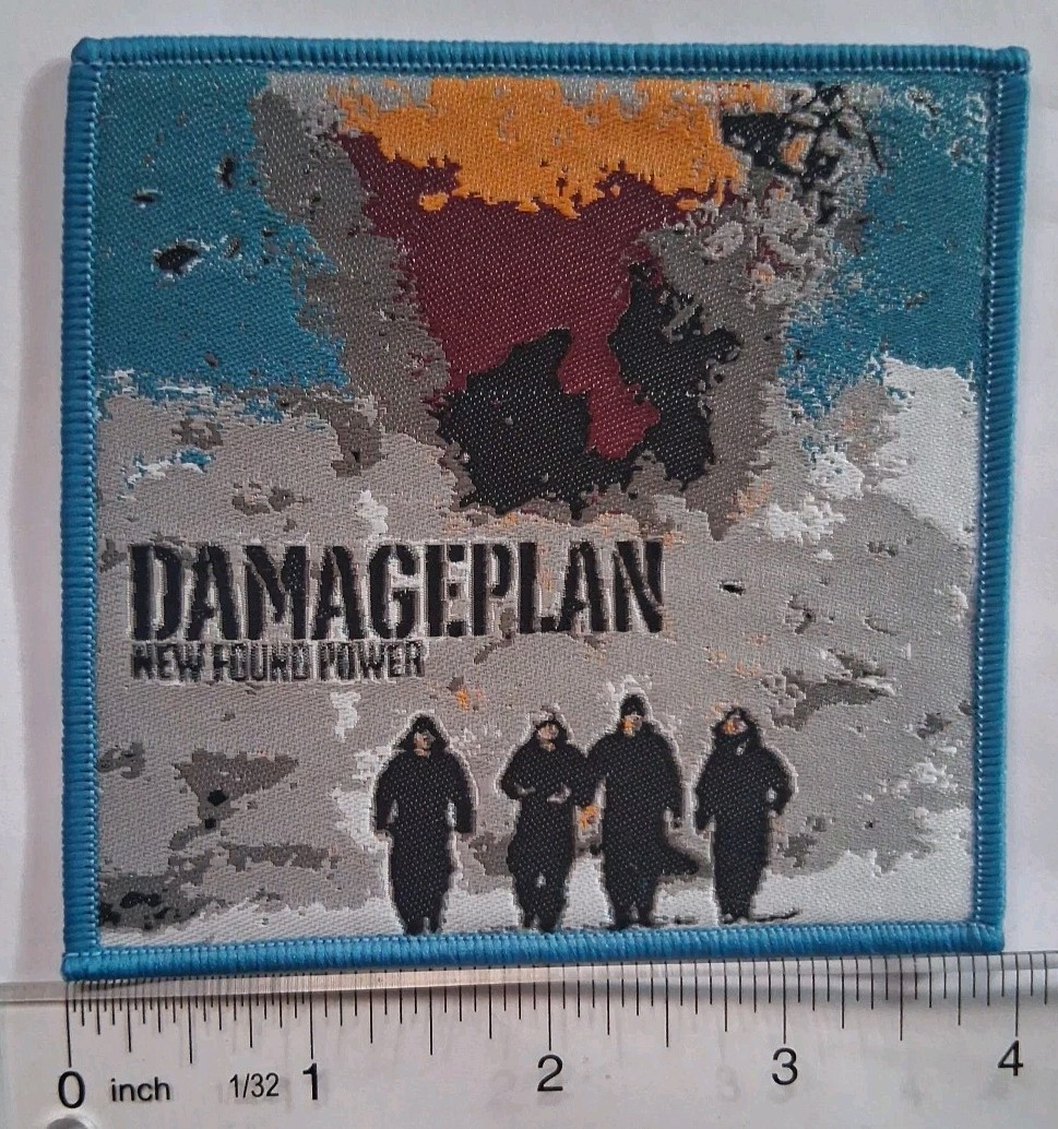 damageplan new found power Light Blue Border Woven Patch damageplan new found power Light Blue Border Woven Patch