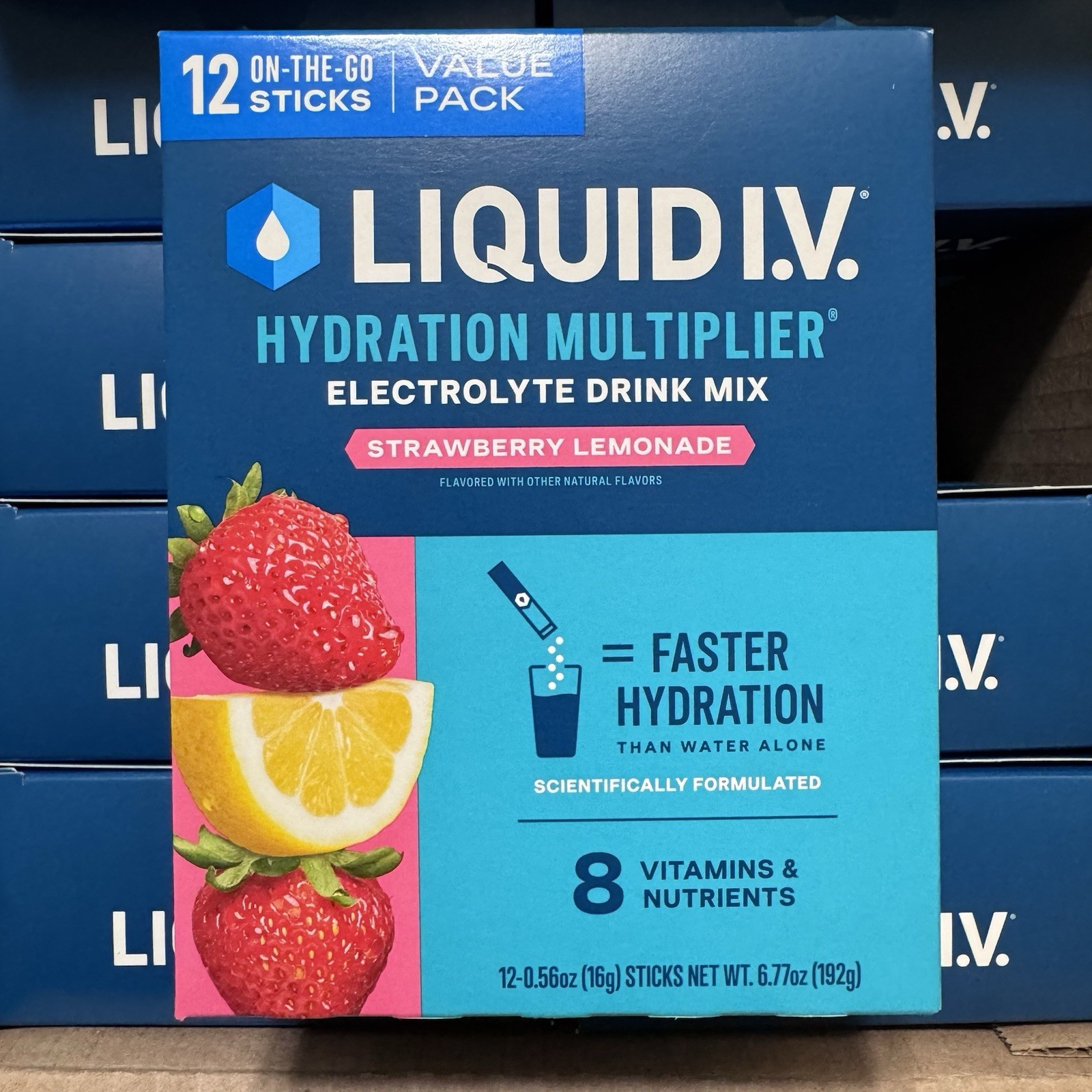 Liquid IV Hydration Multiplier Strawberry Lemonade 96 Sticks Exp 3/28