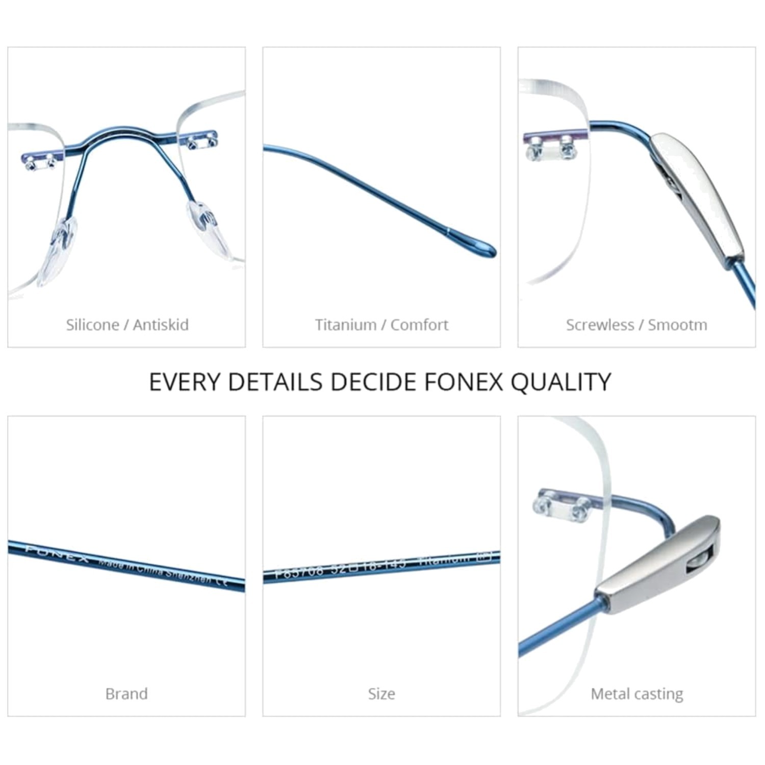 Fashion-Forward Rimless Titanium Eyeglasses - Prescription-Ready Frames