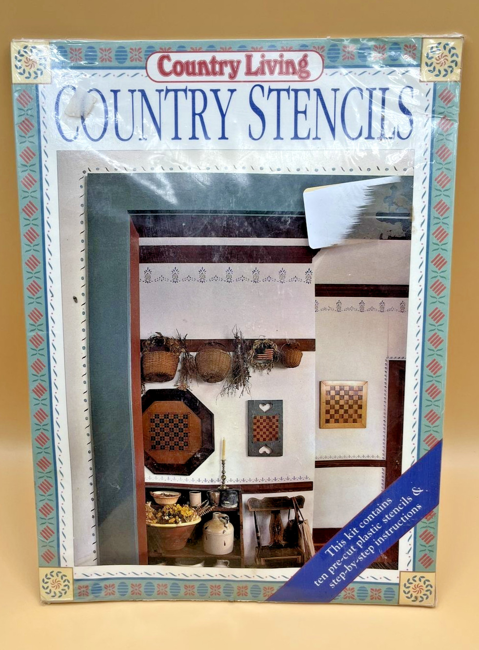 Country Living Country Stencils Kit 10 Pre-Cut Plastic Stencils Sealed New Book