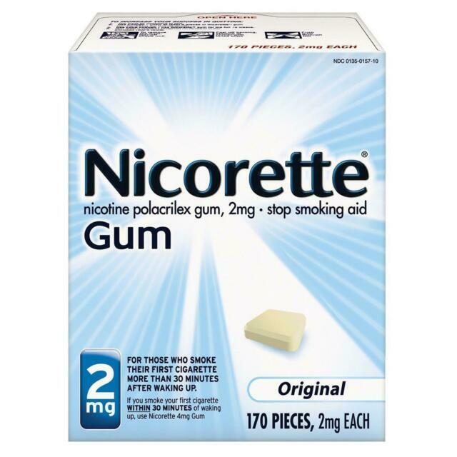 Nicorette 2mg Stop Smoking Aid Nicotine Gum, Original - 170 Count
