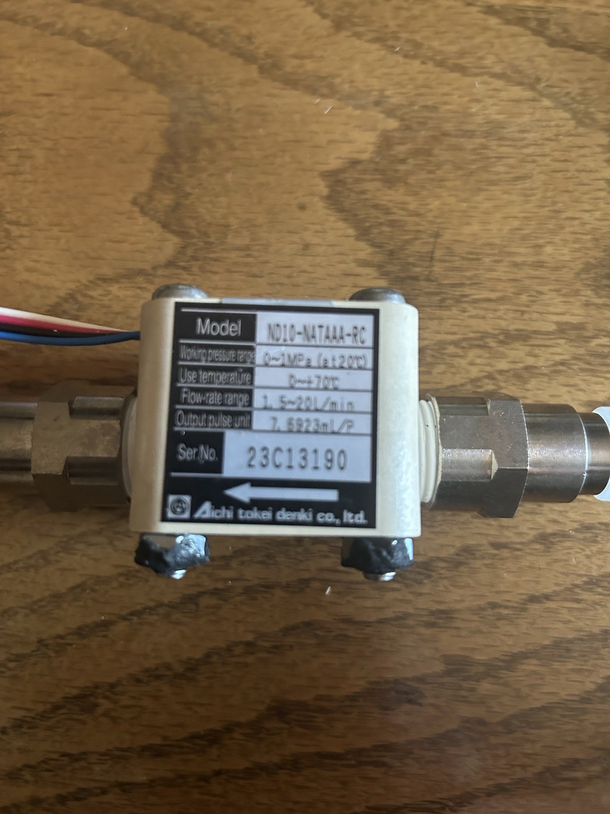 Aichi Tokei Denki ND10-NATAAA-RC Flow Rate Sensor - New Takeoff / Pull