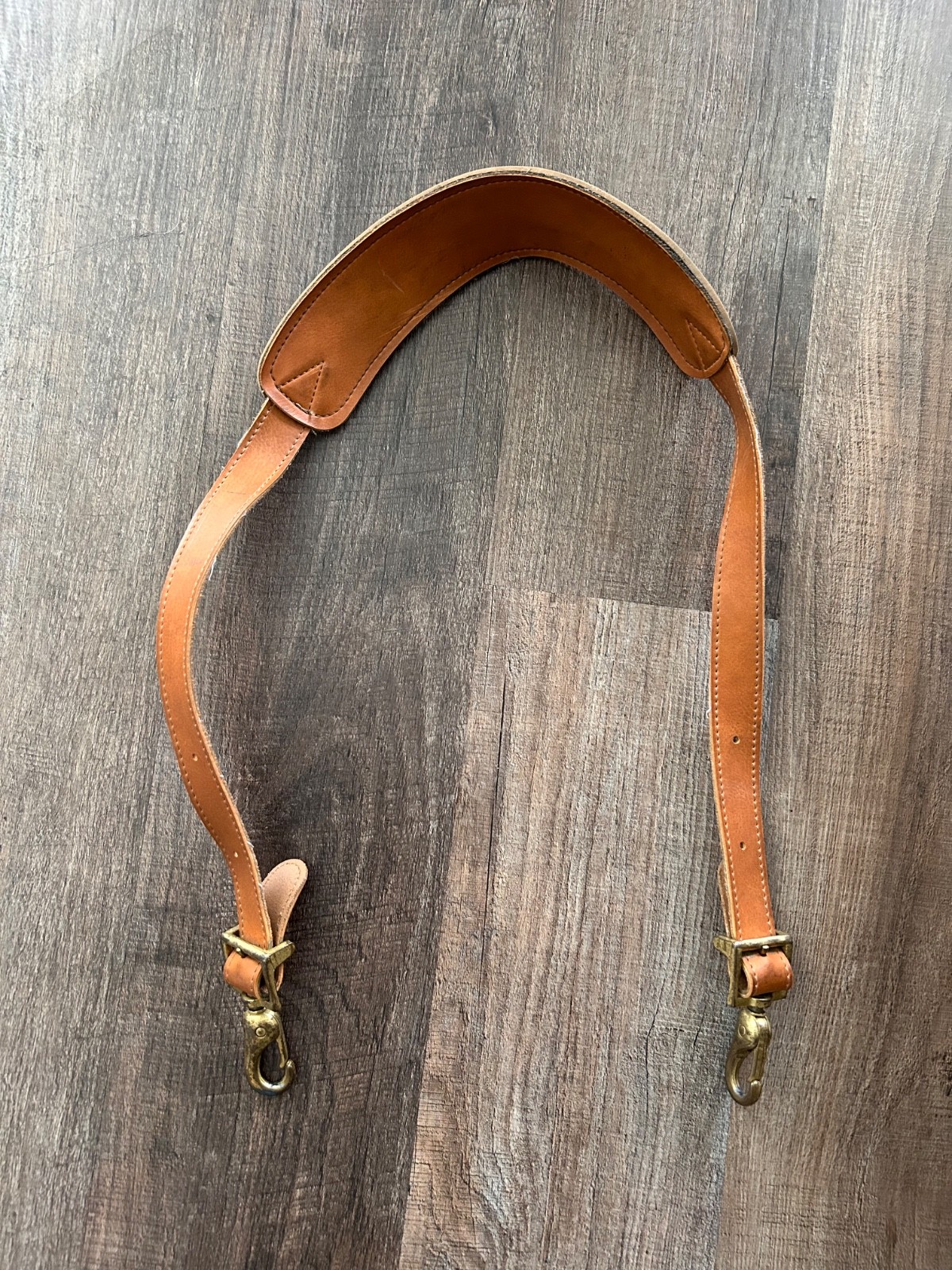 Hartmann authentic tan vinyl brass replacement luggage bag short strap