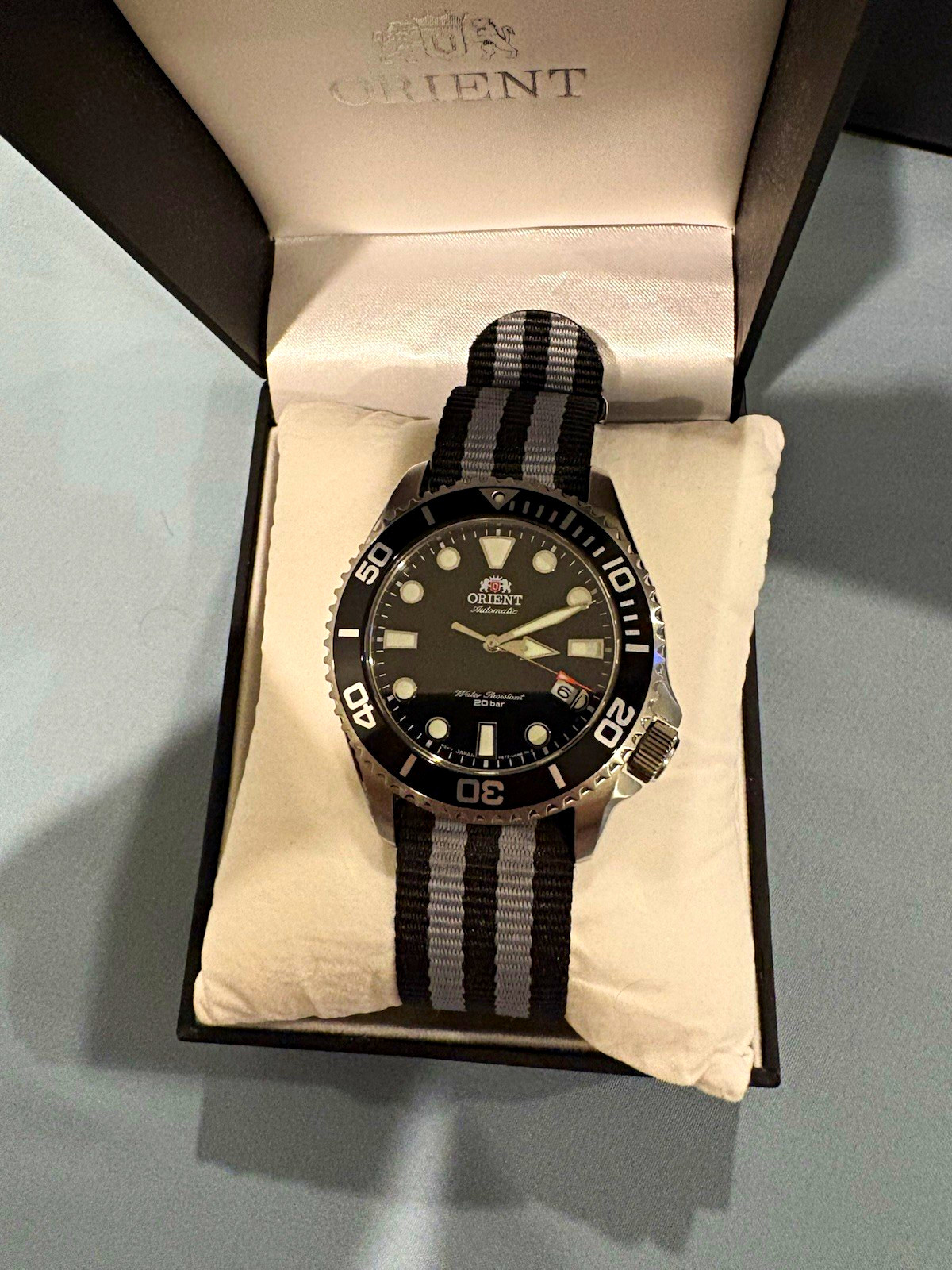 Orient Mini  Triton Auto Diver 200m 42mm Black Dial/Bezel w/ Box, Bracelet+Strap