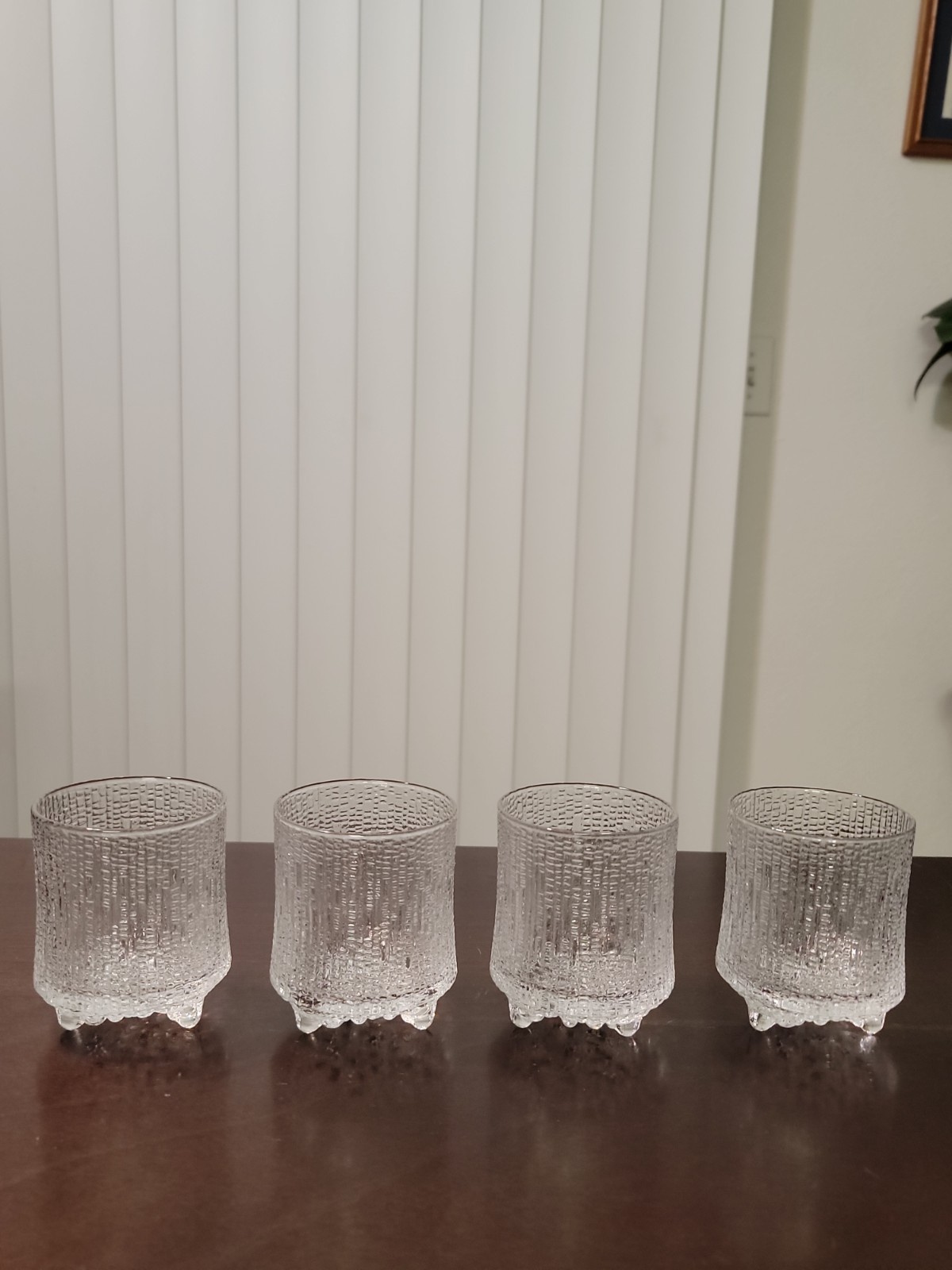 4 Iittala Ultima Thule Rocks Glasses Tapio Wirkkala MCM FINLAND 8oz
