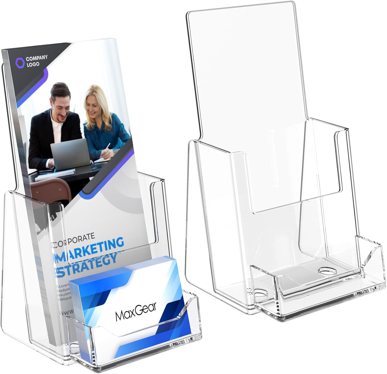 Maxgear Brochure Holder 4X9 2 Pack | Flyer Holder; Countertop Display; Office Re