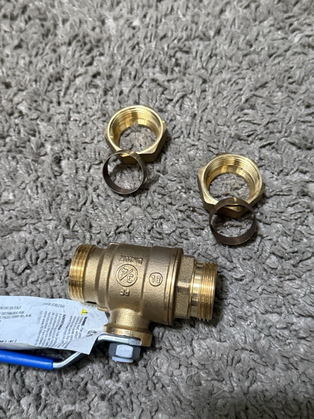 Everbilt Standard Port Ball Valve Lead Free Brass 3/4\