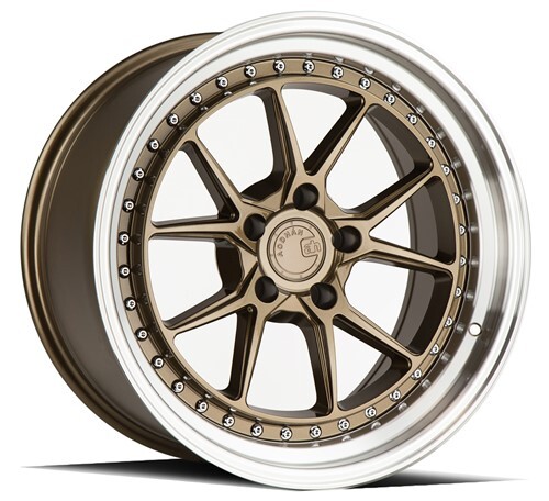 (4)SET AODHAN Staggered Wheels Ds08 18x9.5/10.5 5x114.3 +22 Bronze Machined Lip
