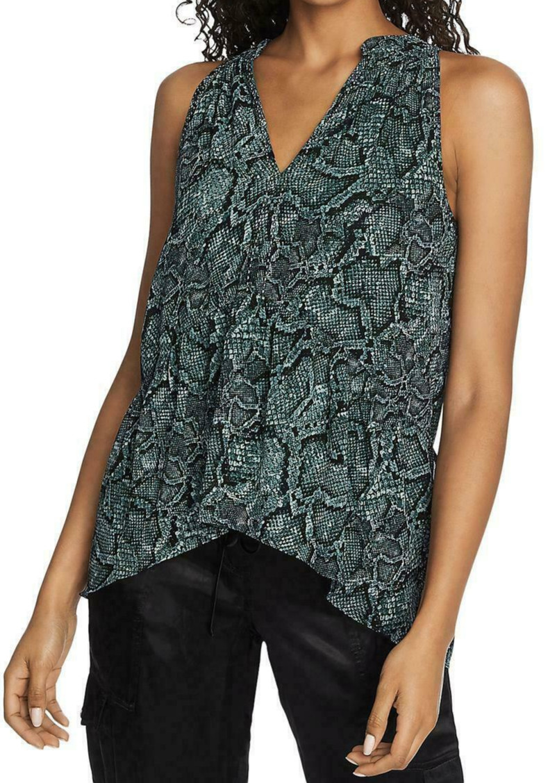 1.STATE Women\'s Wild Thing Studded Snake Print Asymmetric Top, Green, Small 1.STATE Women\'s Wild Thing Studded Snake Print Asymmetric Top, Green, Small