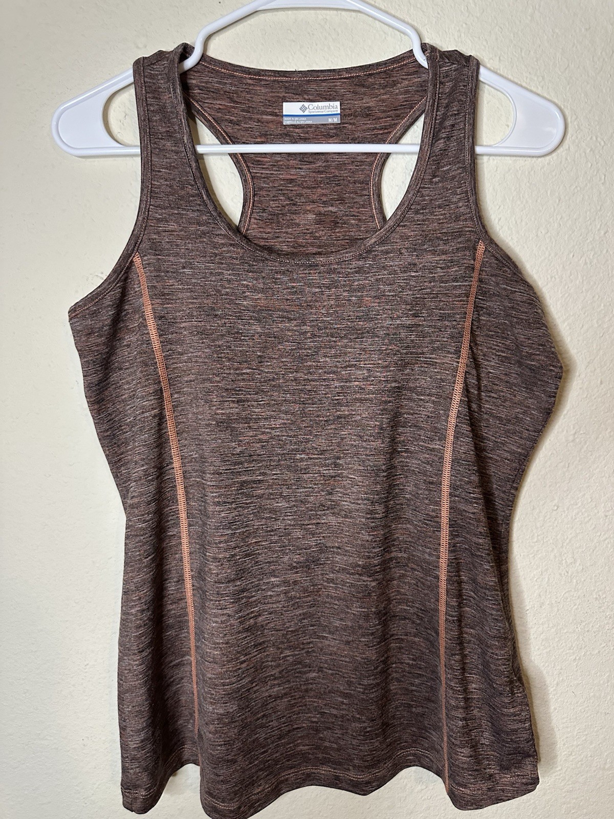 EUC Women’s Columbia Racerback Tank Top   Brown/Orange Heathered Size M Athletic