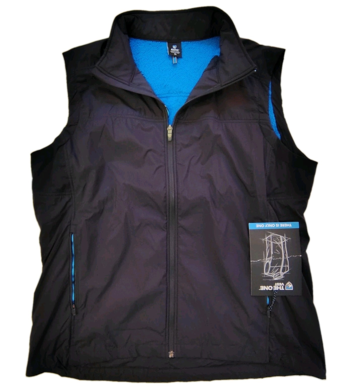 Kuhl The One Vest Mens Black Blue Fleece Lined Insulated XL Outdoor Hiking New