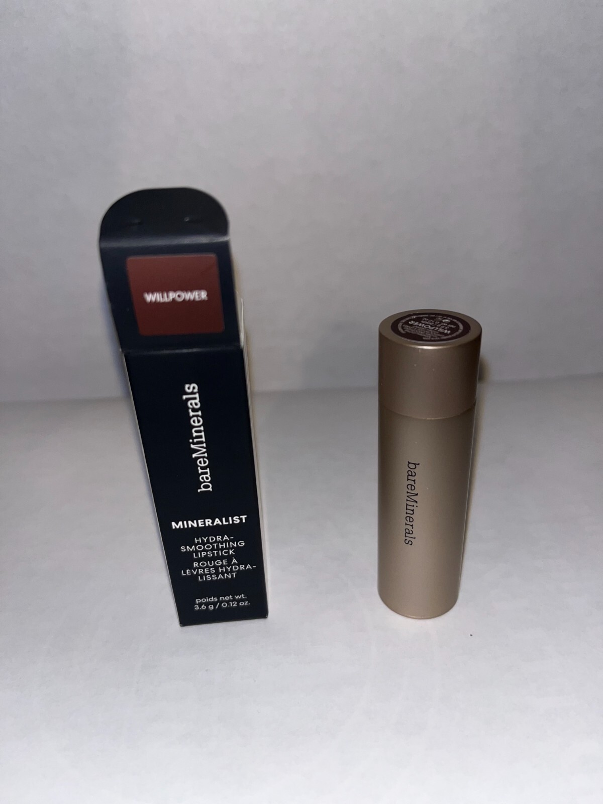 NIB, Authentic BareMinerals Mineralist Hydra-Smoothing Lipstick Willpower .12 oz NIB, Authentic BareMinerals Mineralist Hydra-Smoothing Lipstick Willpower .12 oz