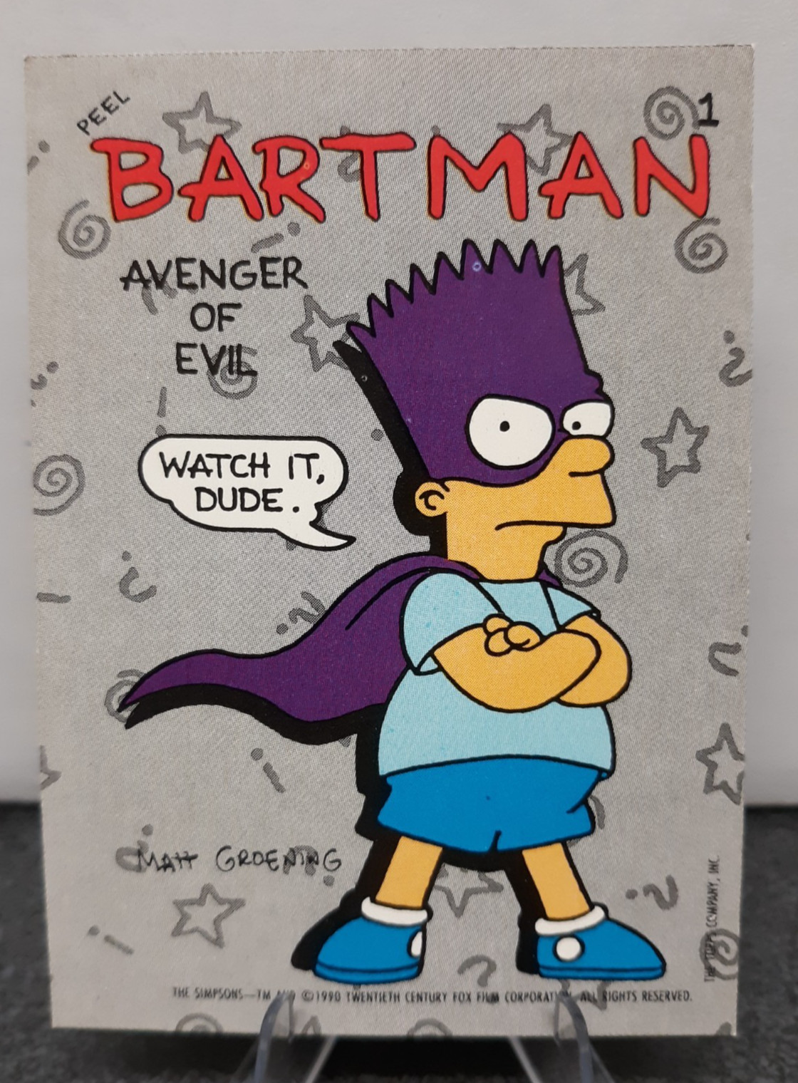 Topps 1990 The Simpsons Bartman Sticker #1 Bart Simpson - see pictures/descript Topps 1990 The Simpsons Bartman Sticker #1 Bart Simpson - see pictures/descript