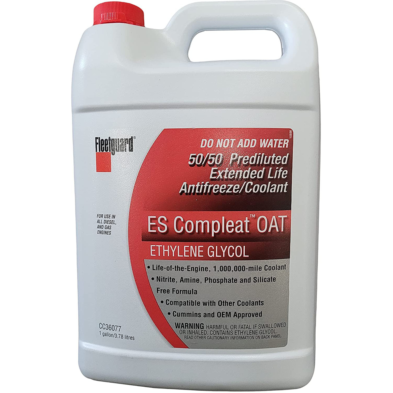 CC36077 Fleetguard Coolant Antifreeze Red 50/50 ES Compleat OAT