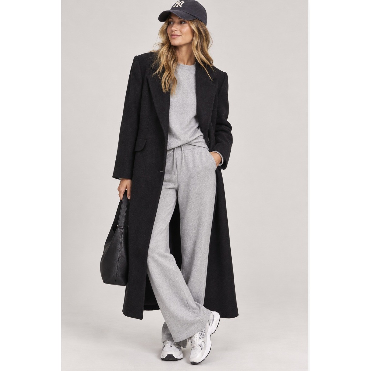 Vtg Worthington Women Wool Cashmere Longline Overcoat Jacket Dark Gray Sz 12