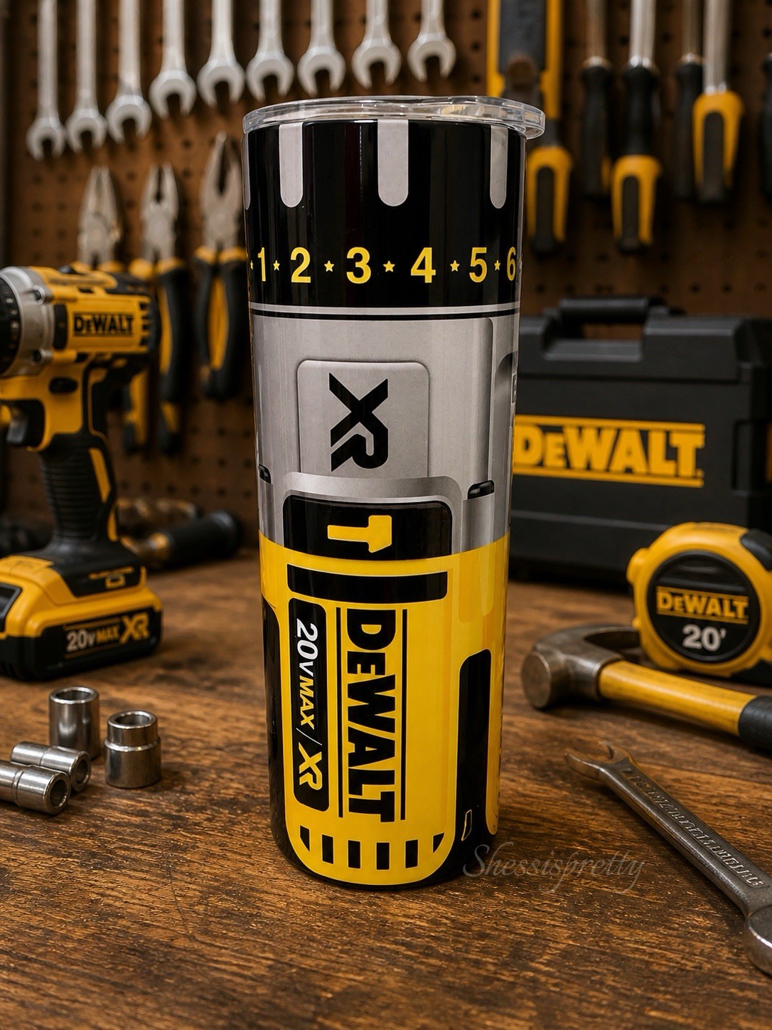 DeWALT 20V MAX Power Drill Brushless Mechanic Cup Mug Tumbler 20oz DeWalt Drill DeWALT 20V MAX Power Drill Brushless Mechanic Cup Mug Tumbler 20oz DeWalt Drill