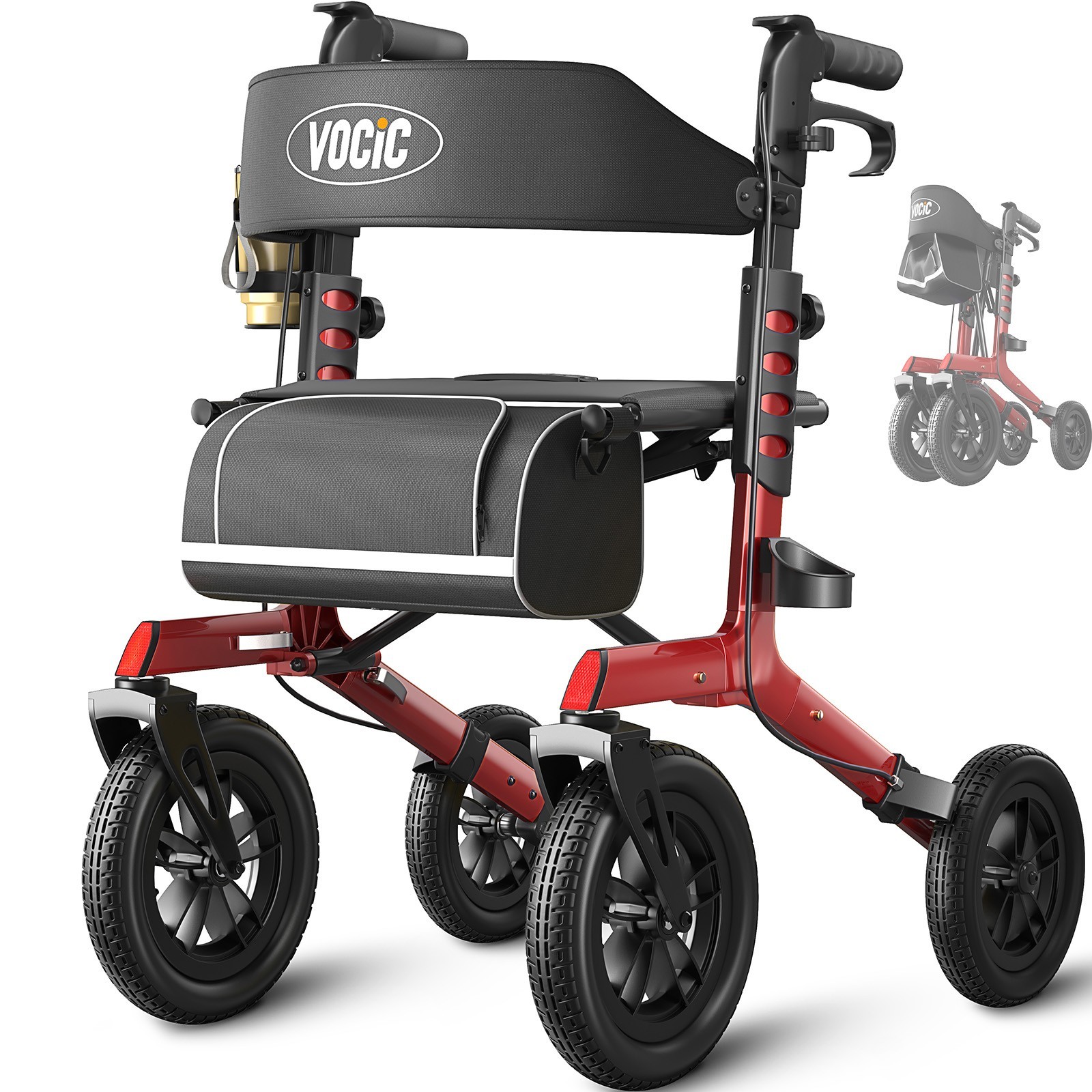 VOCIC Z57 Rollator Walker w/Seat, 12\