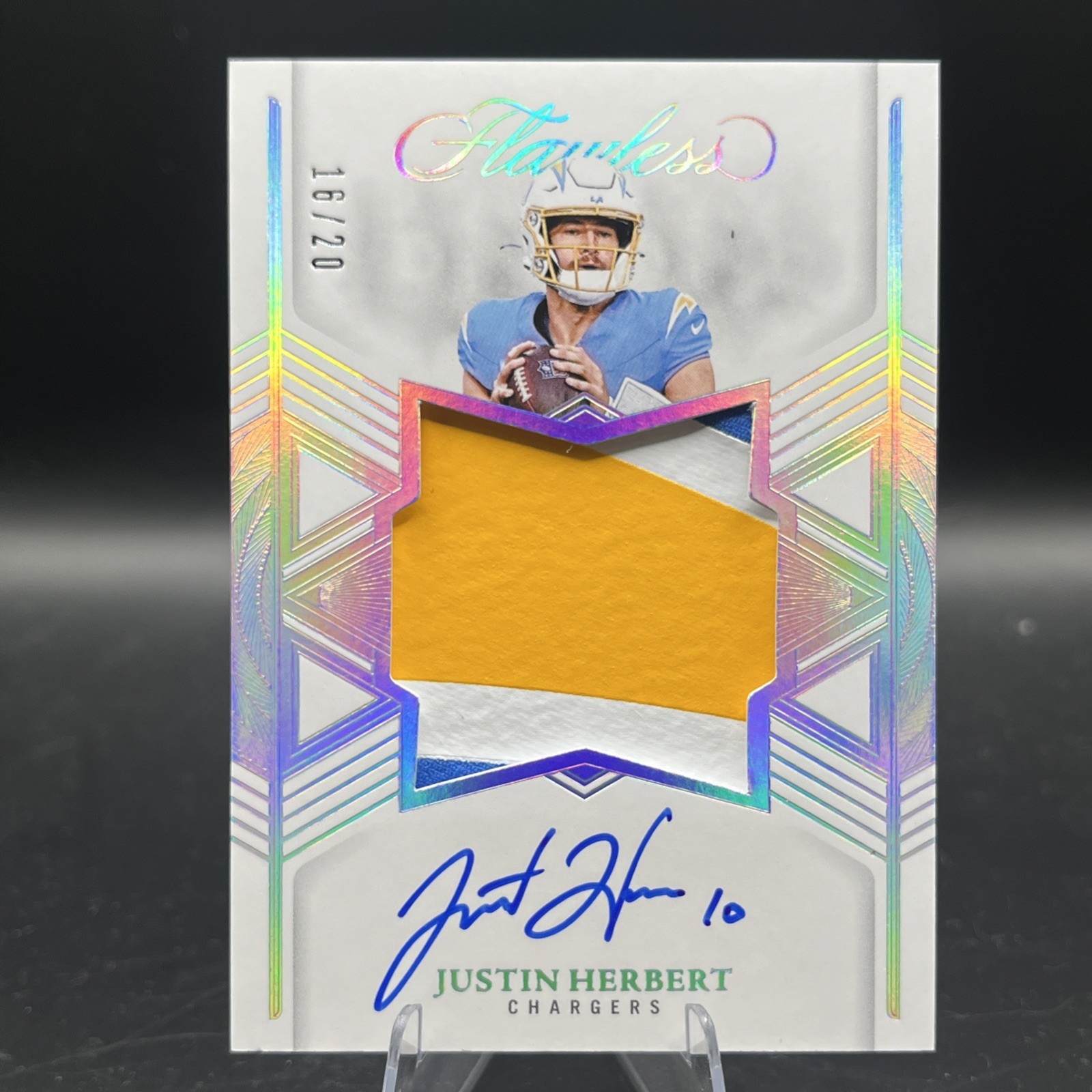 JUSTIN HERBERT 2025 PANINI FLAWLESS STAR SWATCH PATCH AUTO SILVER 2/20 CHARGERS JUSTIN HERBERT 2025 PANINI FLAWLESS STAR SWATCH PATCH AUTO SILVER 2/20 CHARGERS