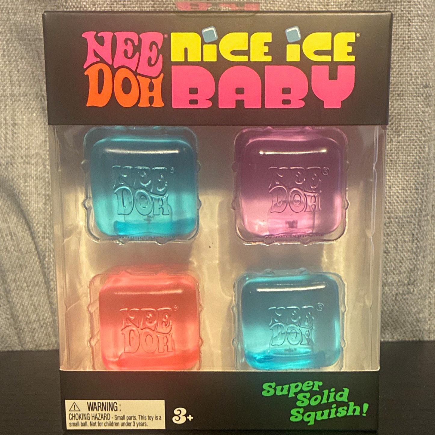 Schylling Nee Doh Nice Ice Baby Super Solid Squish Squeeze Ball Set 4 Pack