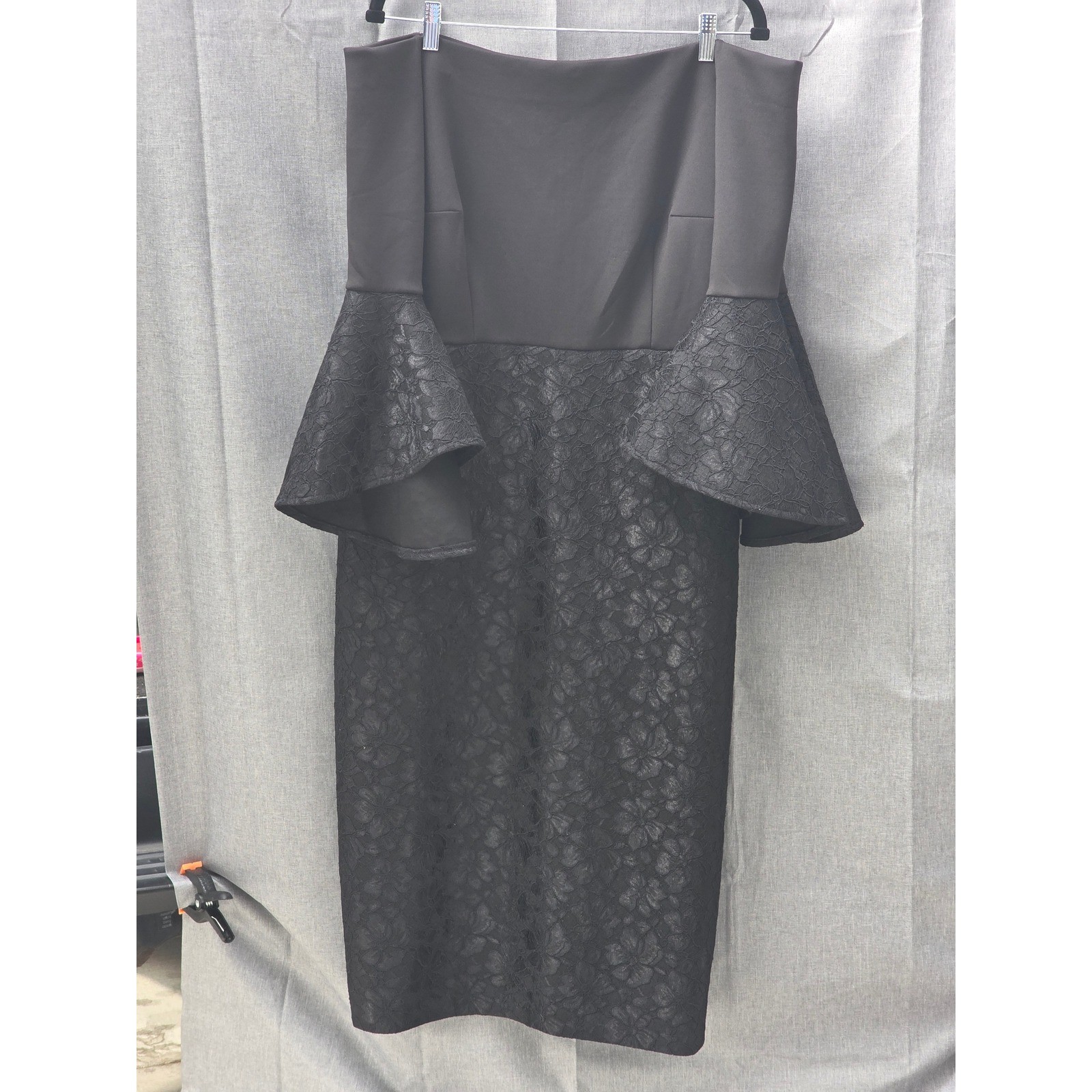 Eloquii Studio Womens Black Lace Bell Sleeve Off The Shoulder Sheath Dress 16