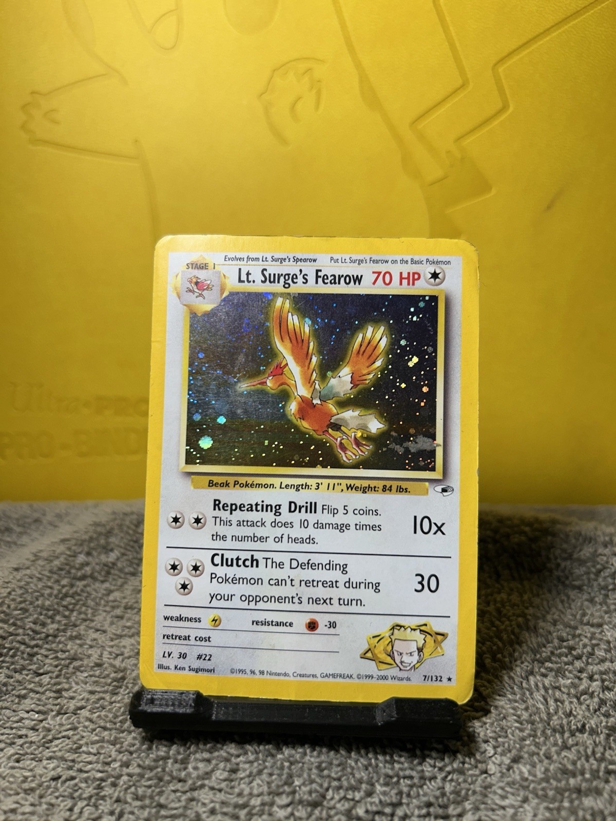 Gym Hero\'s Lt. Surge\'s Fearow Holo Rare Pokémon Card 7/132 - HP