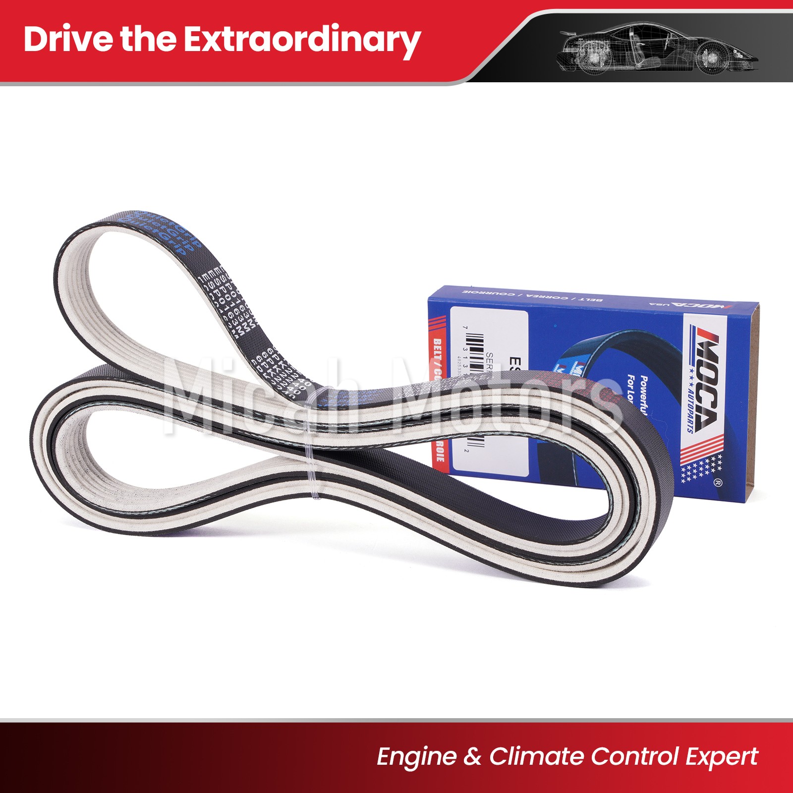 Fabric Faced Serpentine Belt for Chevrolet Dodge Ford Jeep Lexus Mazda 6PK2240