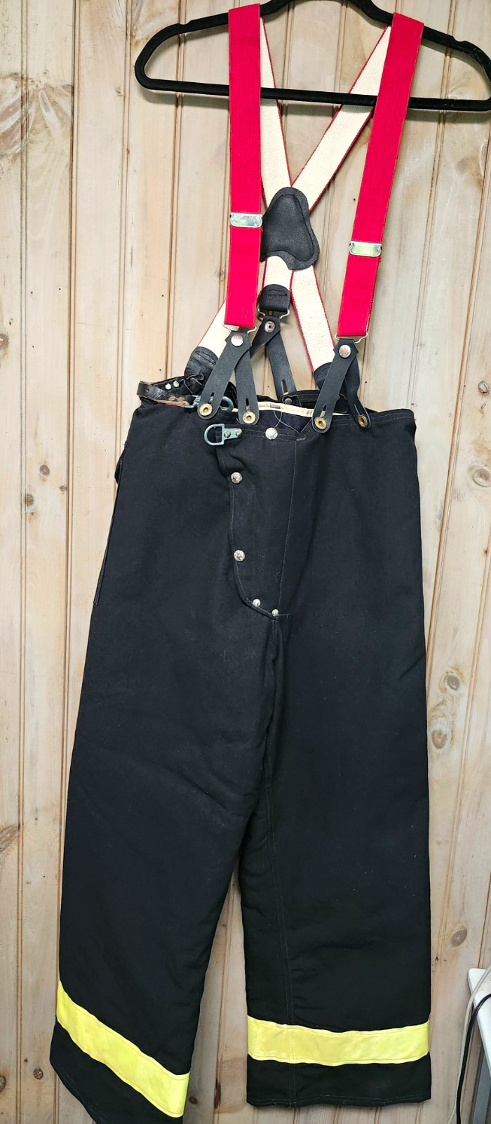 VTG 1987 Janesville Lion Firefighter Turnout Pants W/ Suspenders Size 32x30 VTG 1987 Janesville Lion Firefighter Turnout Pants W/ Suspenders Size 32x30