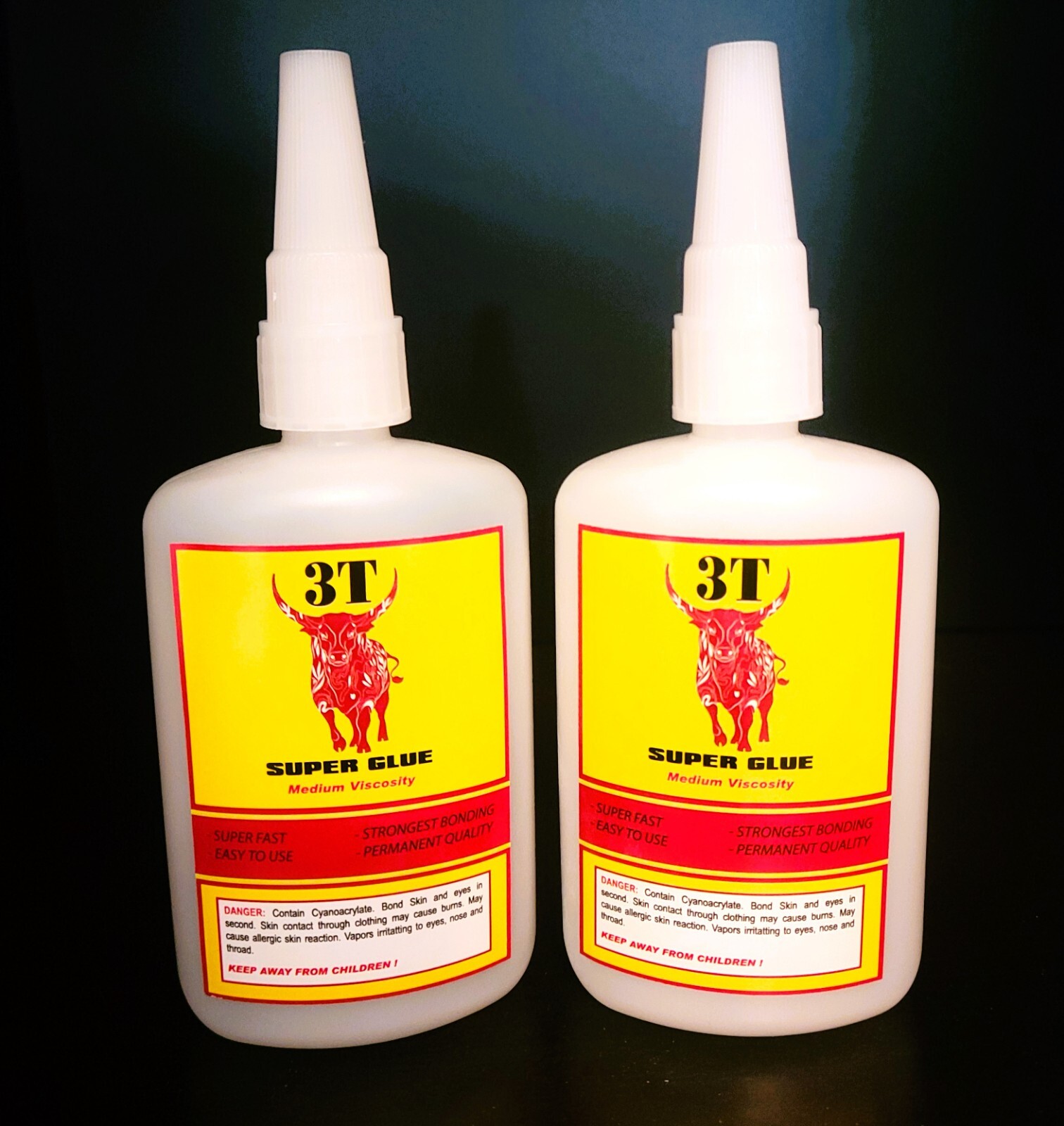 Medium CA Glue -8 oz (2 of 4 oz Bottles) - Super Glue Adhesive - Cyanoacrylate