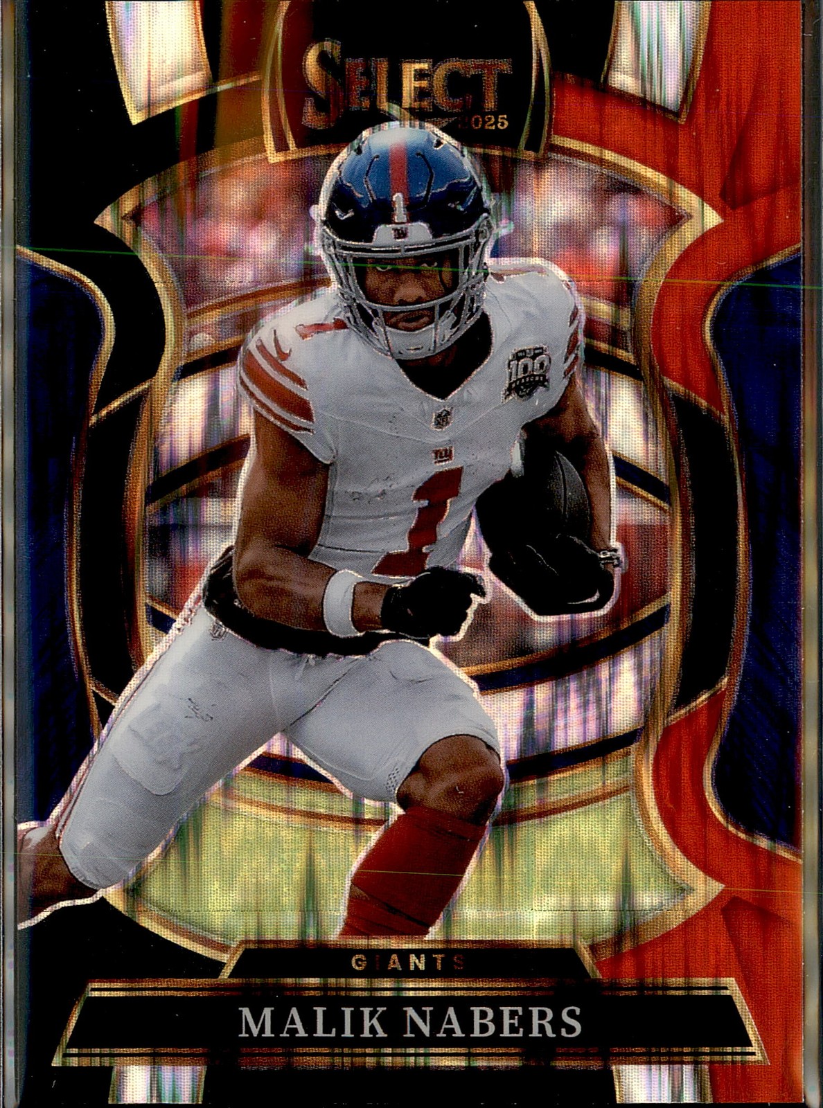 2025 Panini Select #94 Malik Nabers Black and Red Prizm Shock