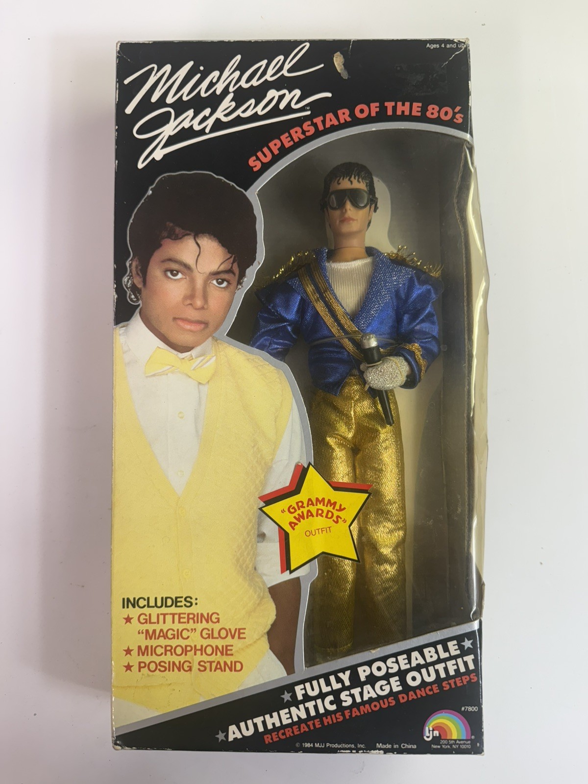Vintage 1984  Michael Jackson Doll Grammy Awards Outfit Superstar Of 80s - Read