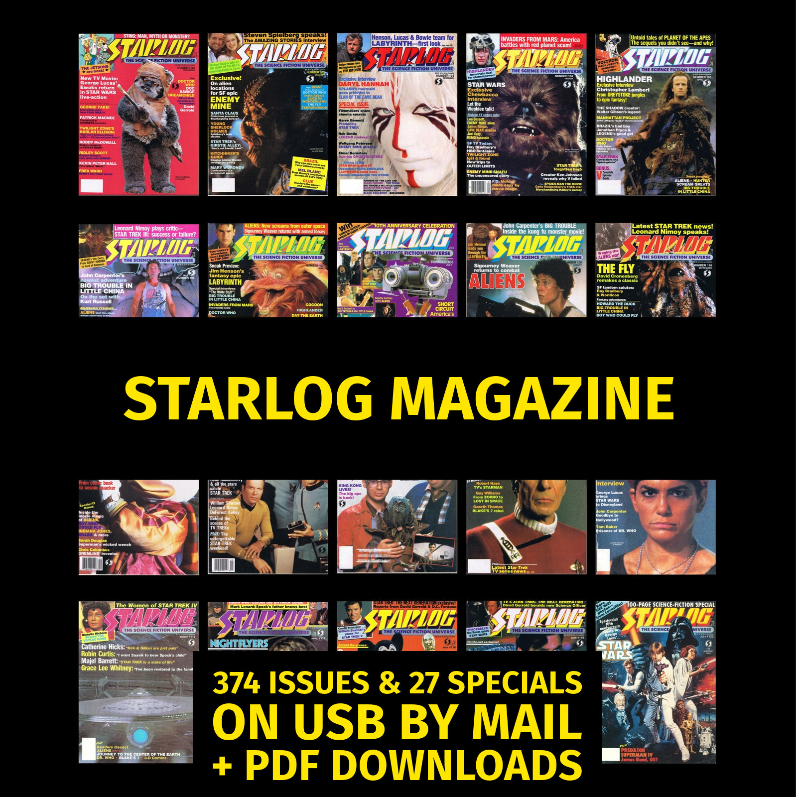 Starlog Magazine Complete Archive 374 Issues + 27 Specials on USB + Bonus