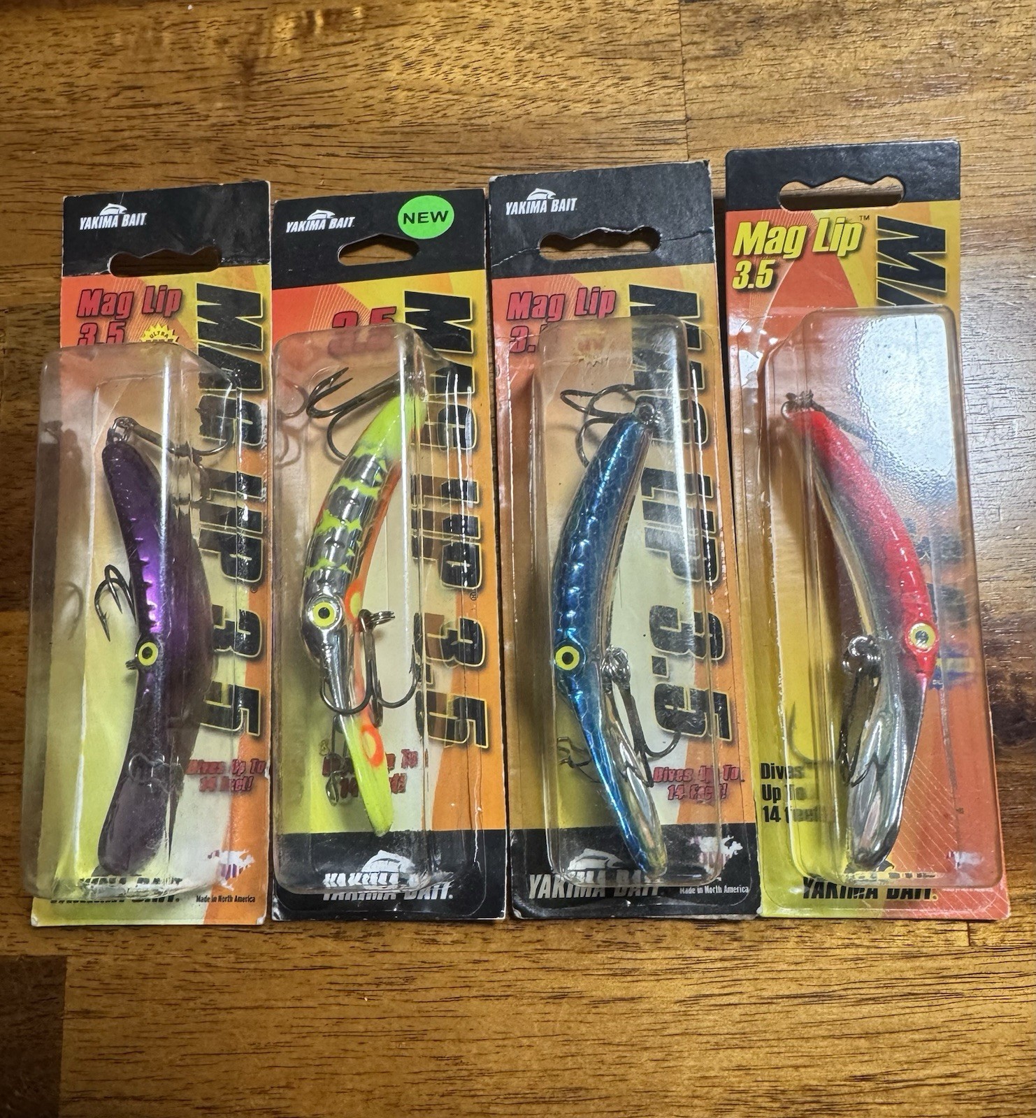 Yakima Bait Mag Lip 3.5 Fishing Plug Crankbait Lure Lot Of 4