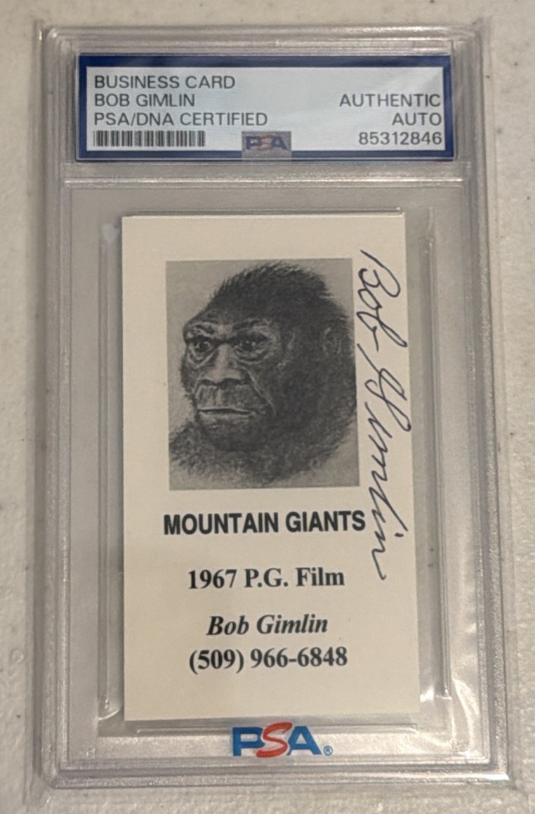 Bob Gimlin Filmed Bigfoot PSA/DNA Authenticated Autograph Signed Business Card