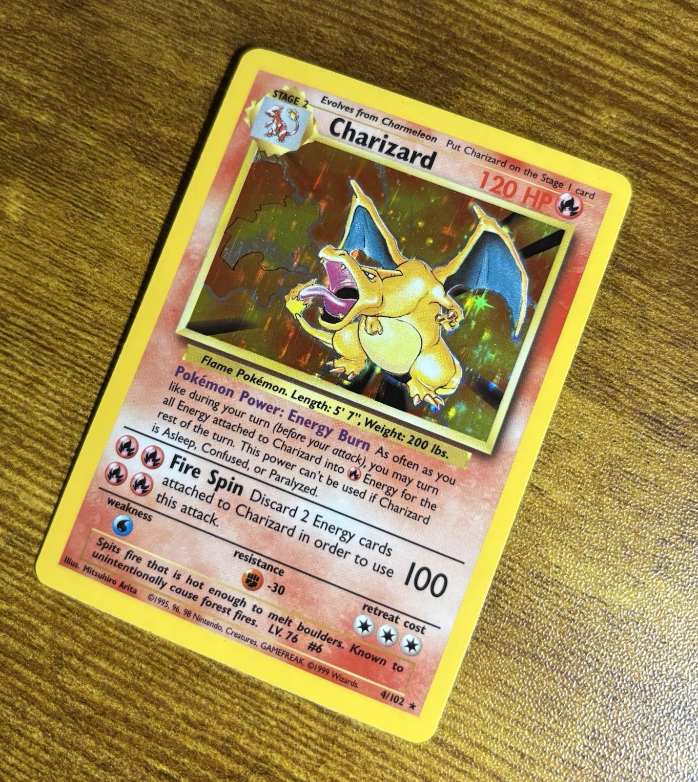 Pokémon Vintage Base Set Charizard Unlimited 4/102 Holo Rare *See Photos*