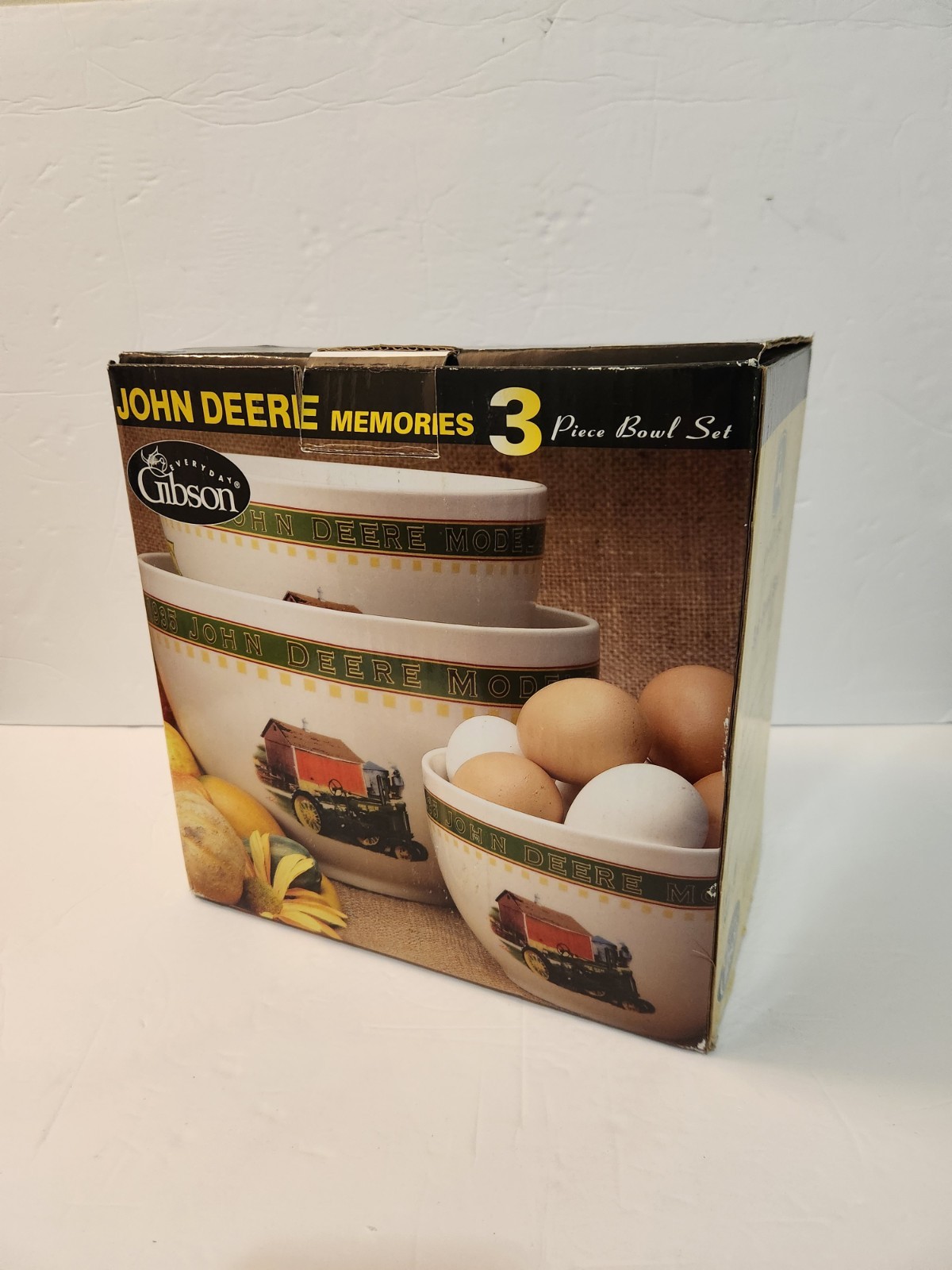 New Vintage 2004 Set Of 3 Ceramic John Deere Memories Gibson Serving Mix Bowls New Vintage 2004 Set Of 3 Ceramic John Deere Memories Gibson Serving Mix Bowls