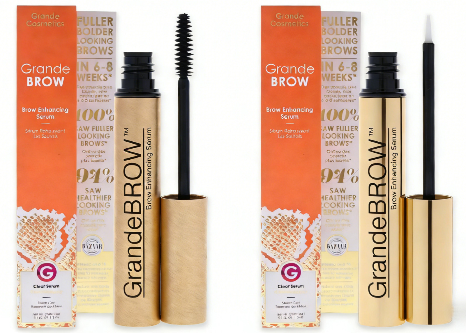 2PACK Grande BROW EYEBROW Enhancing Serum 0.1 oz / 3 ml 4 month supply New